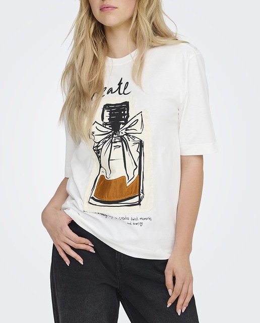 Imagen 0 de Camiseta de mujer con dibujo frontal