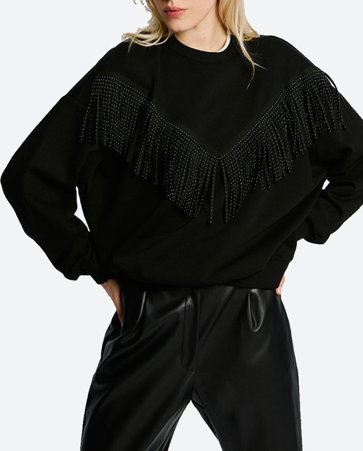 Imagen 0 de Sudadera básica de mujer con cuello redondo