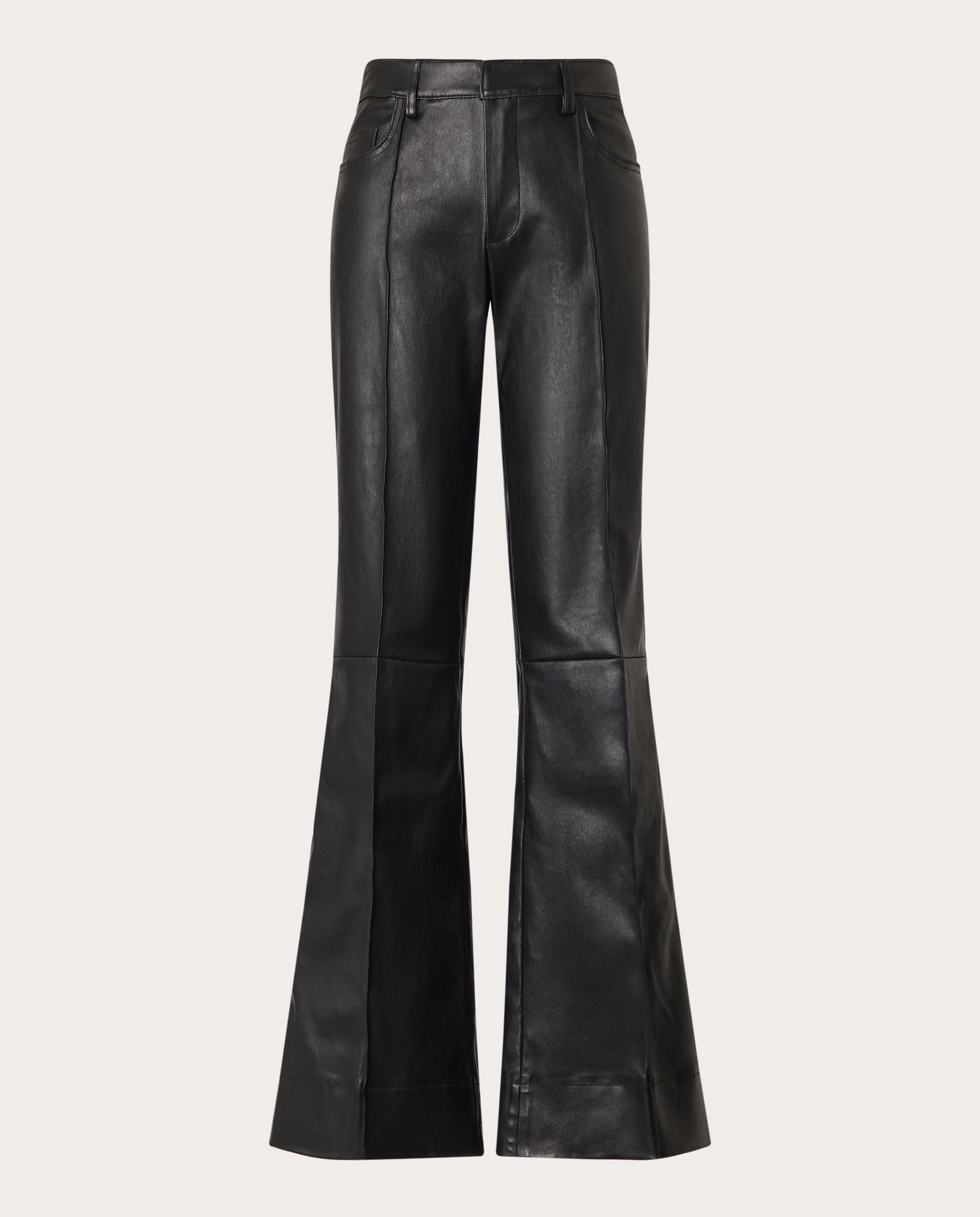 Pantalón flare Federica de ante Negro-1