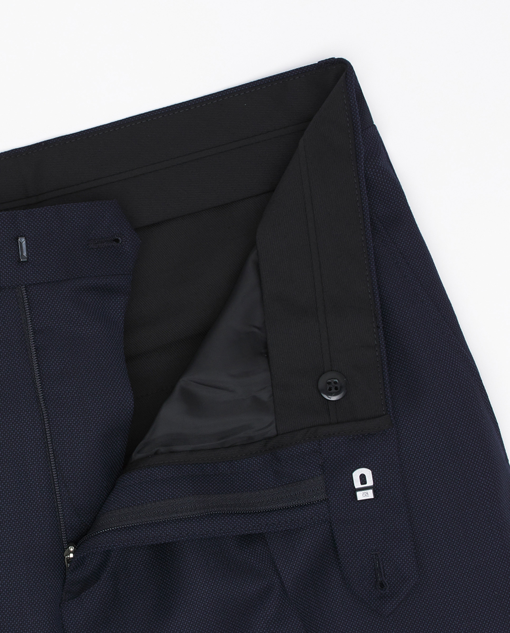 Fato Regular Fit com Olho-de-Perdiz Azul-marinho-4