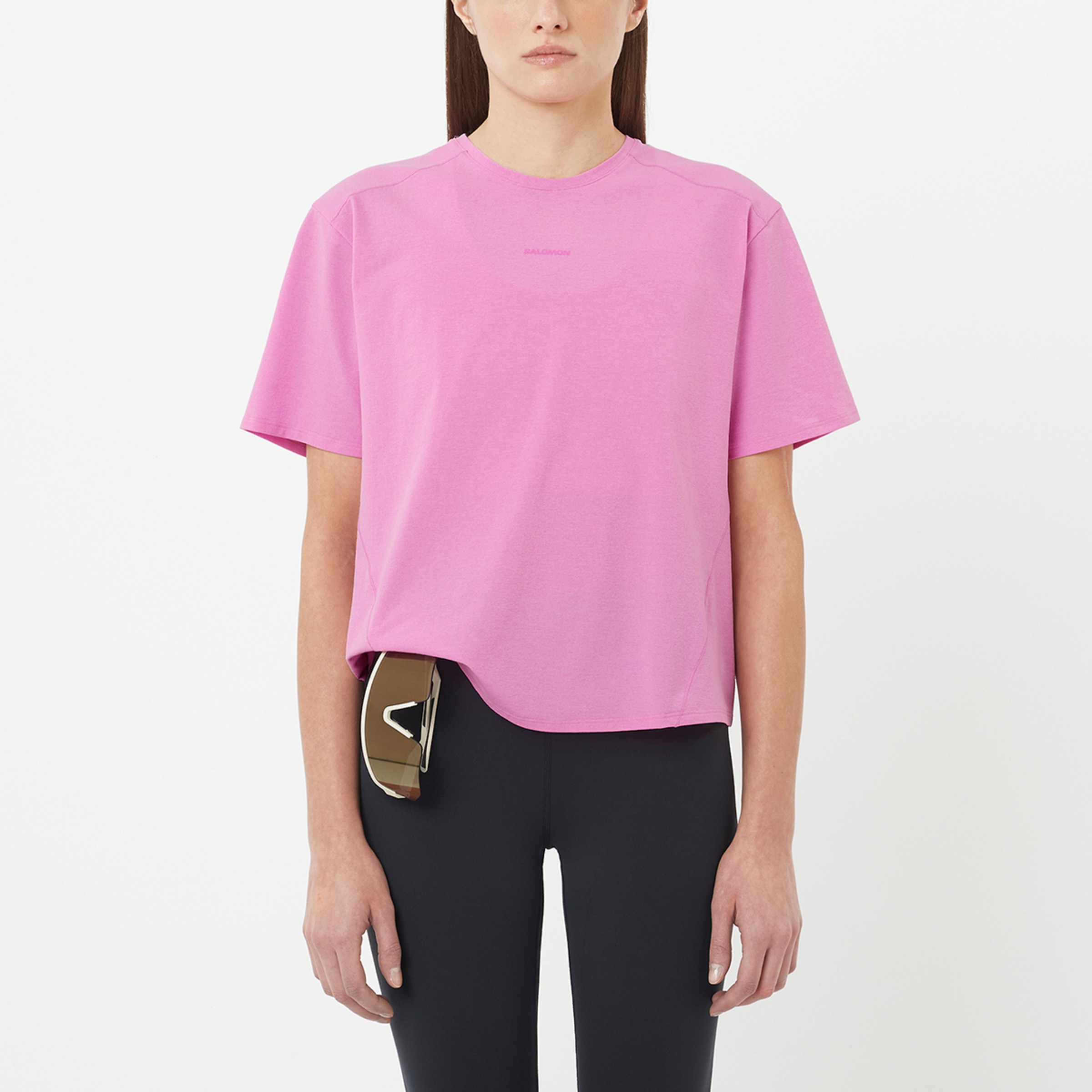 Camiseta de manga corta para mujer TRACKLINE SS TEE W SALOMON - Rosa Rosa-1
