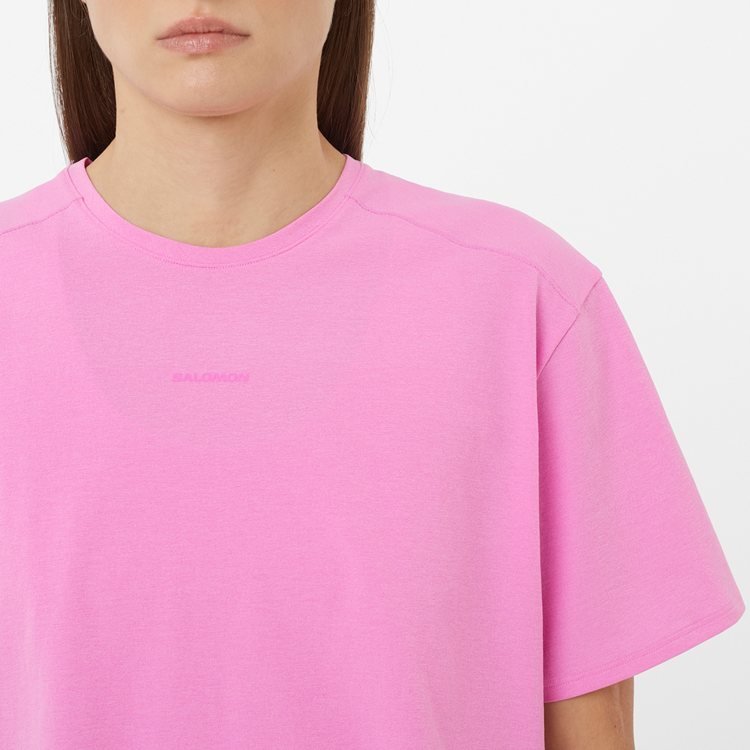 Camiseta de manga corta para mujer TRACKLINE SS TEE W SALOMON - Rosa Rosa-6