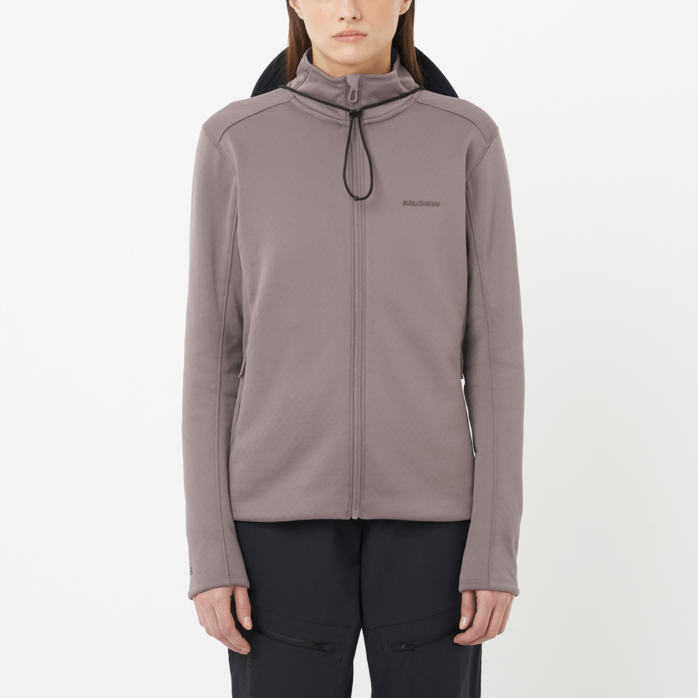 Chaqueta intermedia de cremallera completa para mujer OUTLINE WARM FLEECE FZ W SALOMON - Rojo Rojo-3