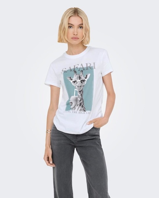 Imagem 0 de T-shirt de mulher com manga curta e desenho