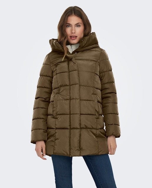 Imagen 0 de Plumífero de mujer acolchado largo con capucha