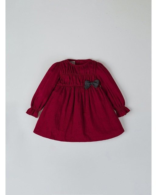 Imagen 0 de Vestido frunce pecho rojo