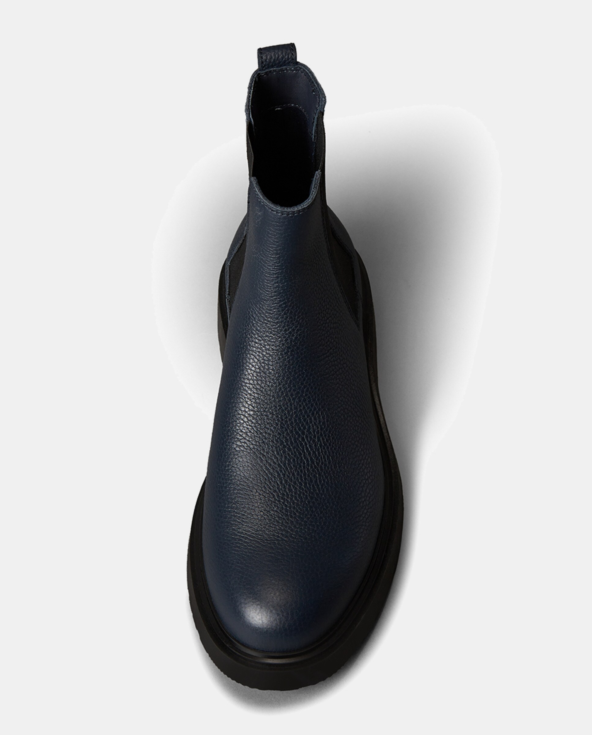 Botas Tipo Chelsea em Pele Azul-escuro-4