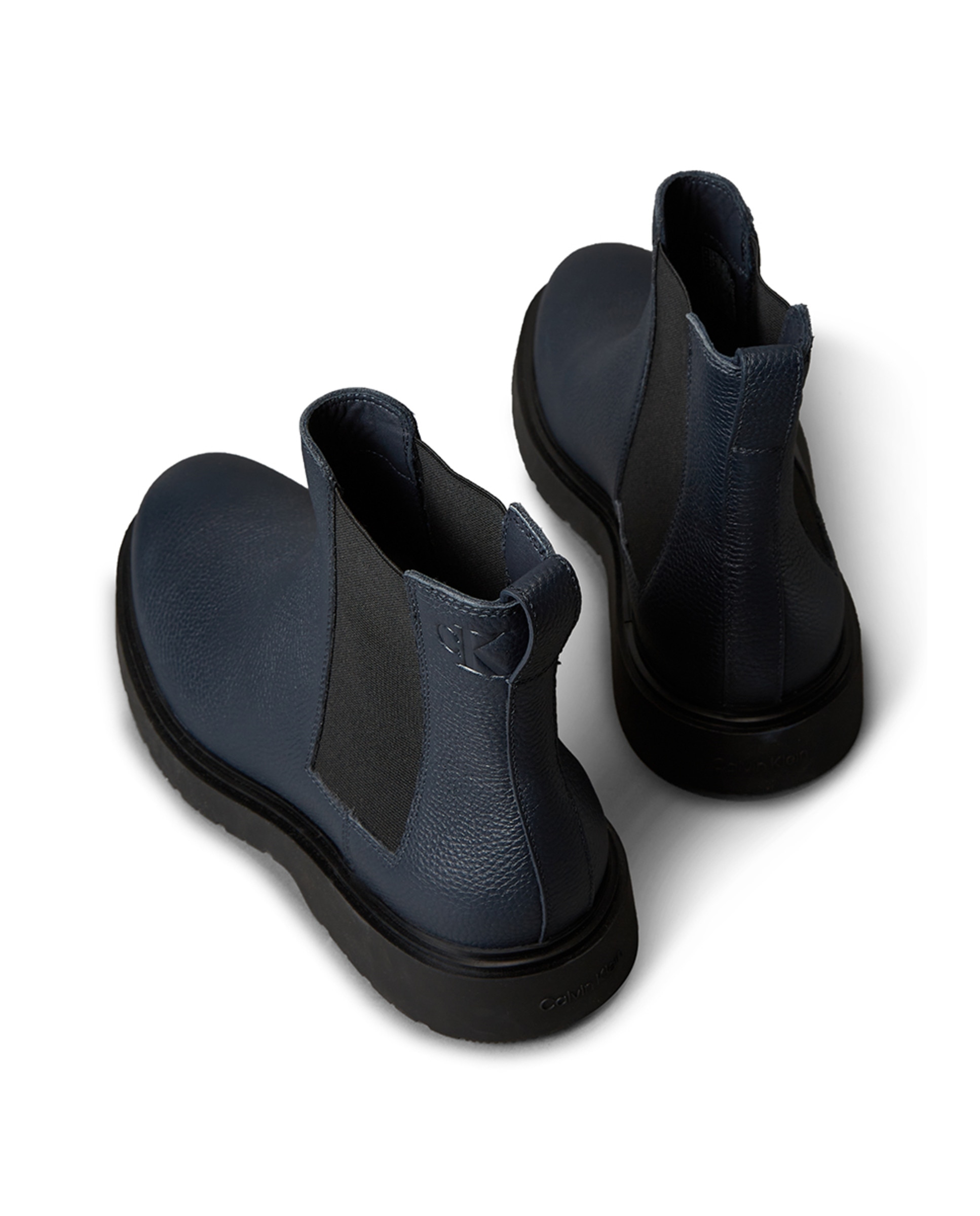Botas Tipo Chelsea em Pele Azul-escuro-3