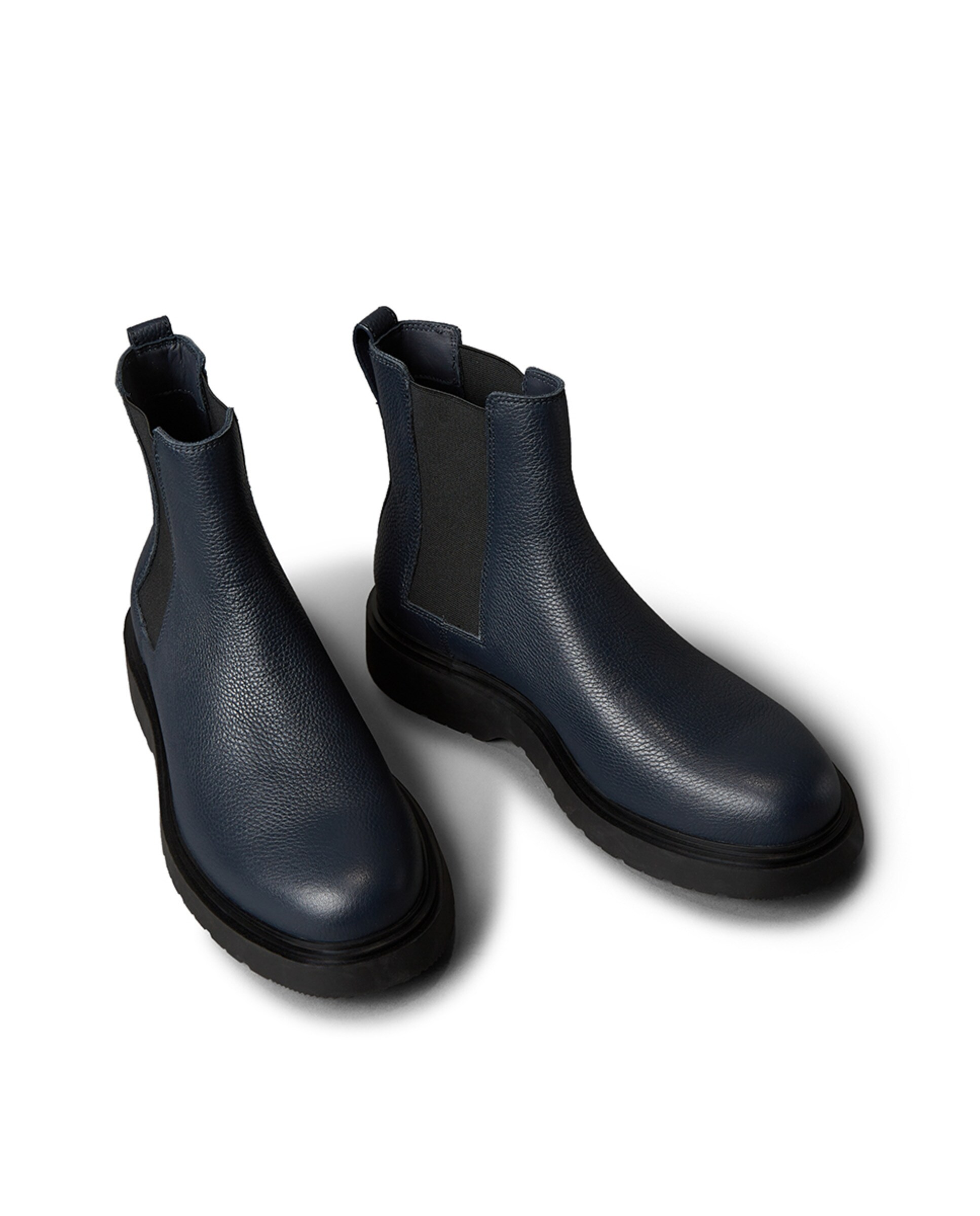 Botas Tipo Chelsea em Pele Azul-escuro-2