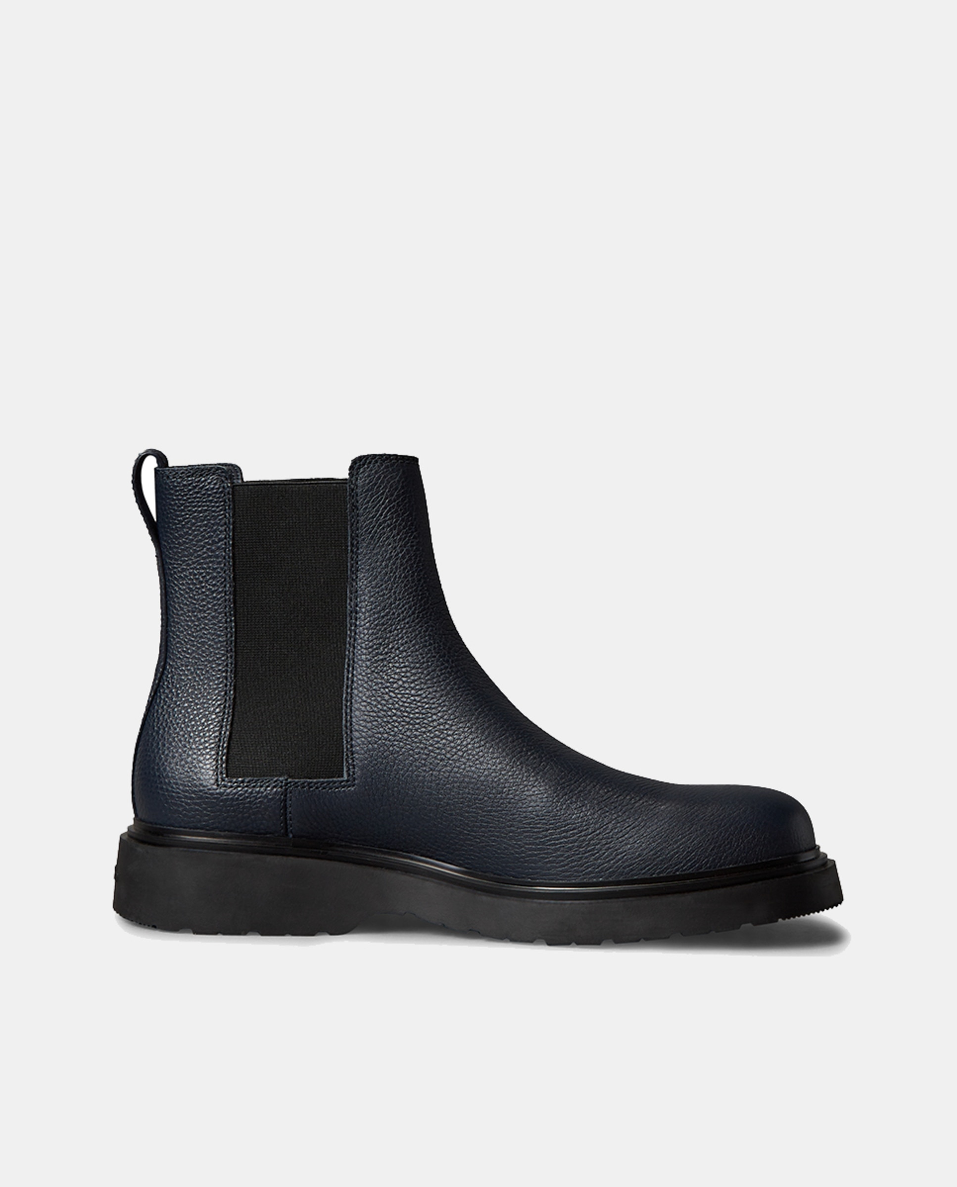 Botas Tipo Chelsea em Pele Azul-escuro-1