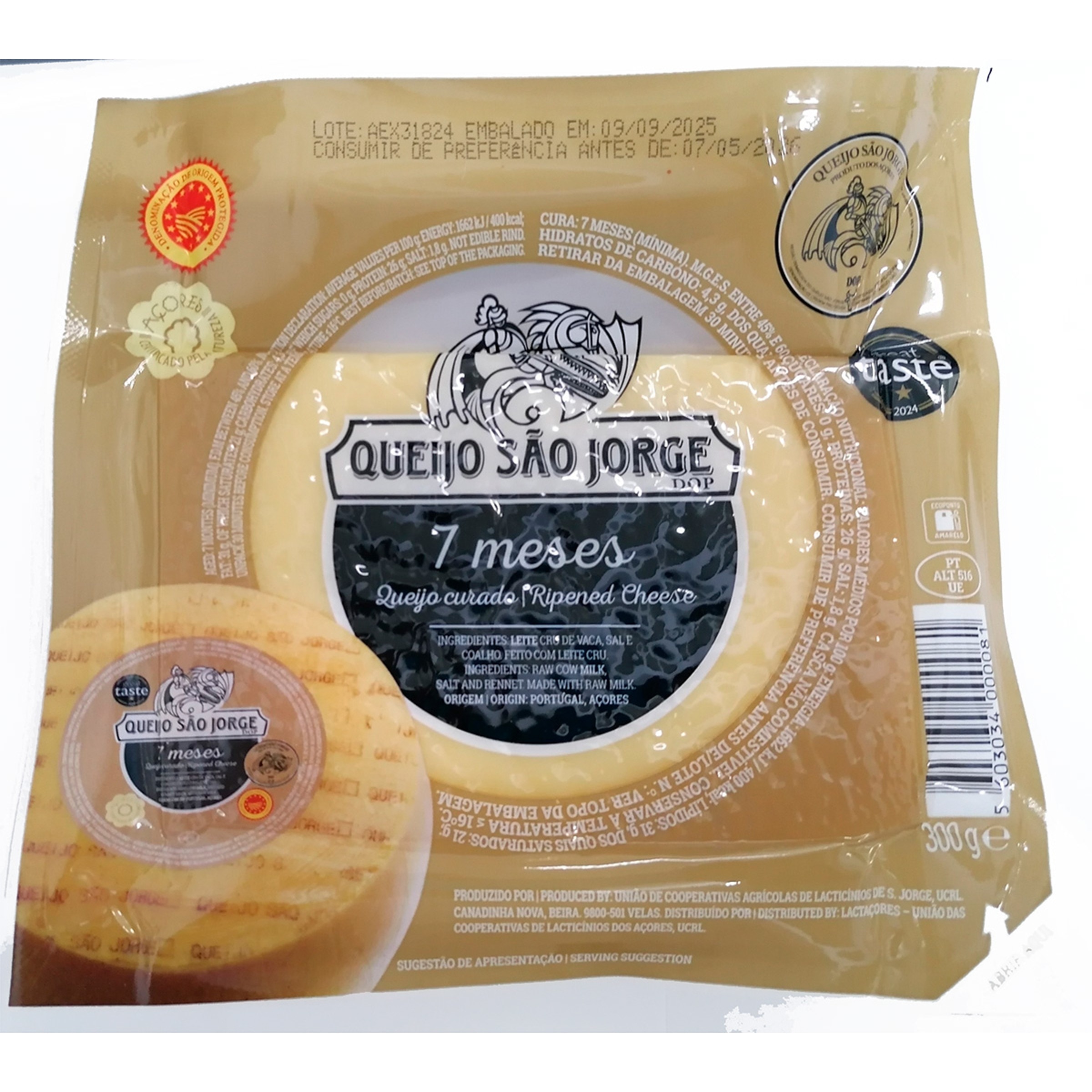 Queijo DOP 7 Meses Cunha unidade 300 g