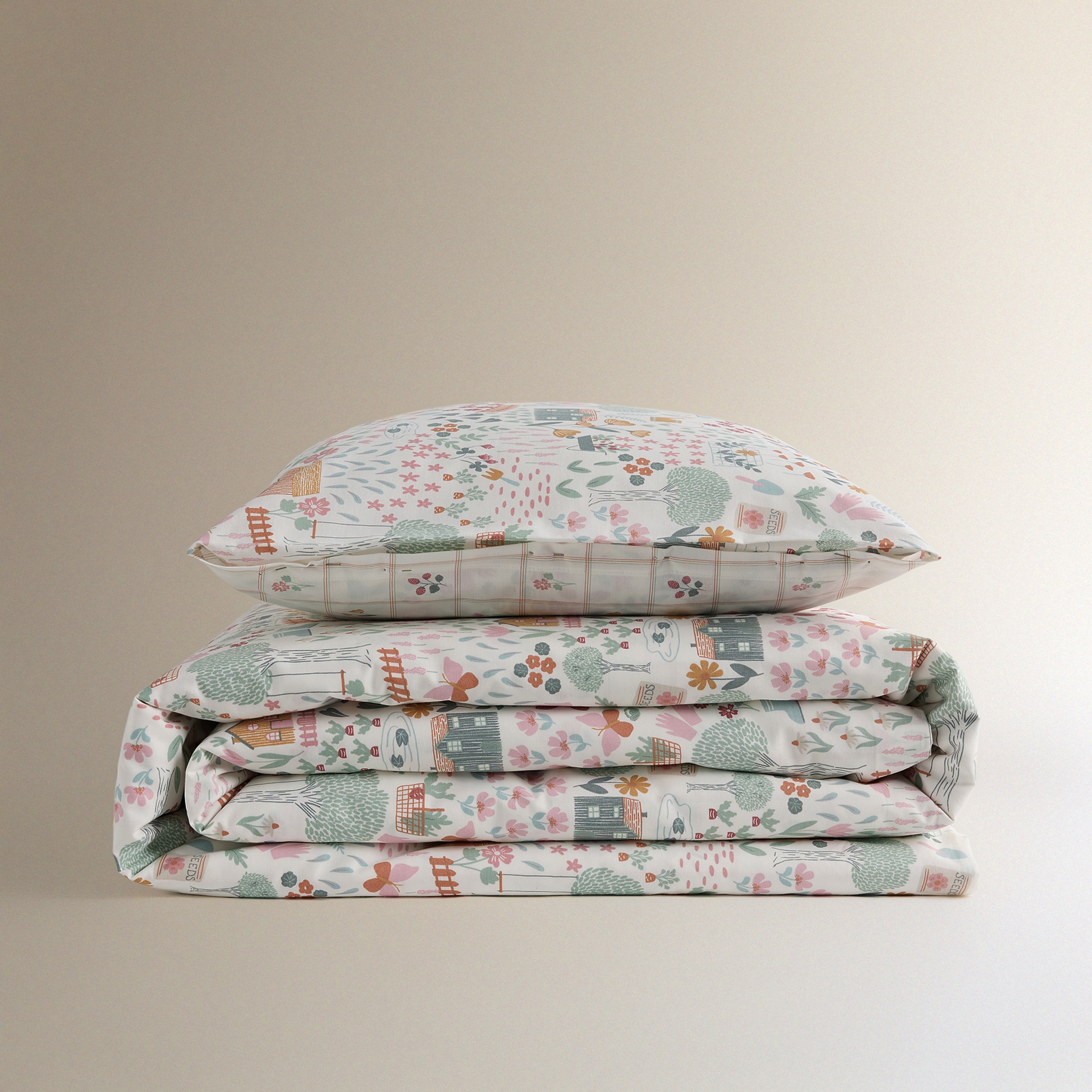 Conjunto de Capa de Edredão de Algodão Hortense Multicolor-6