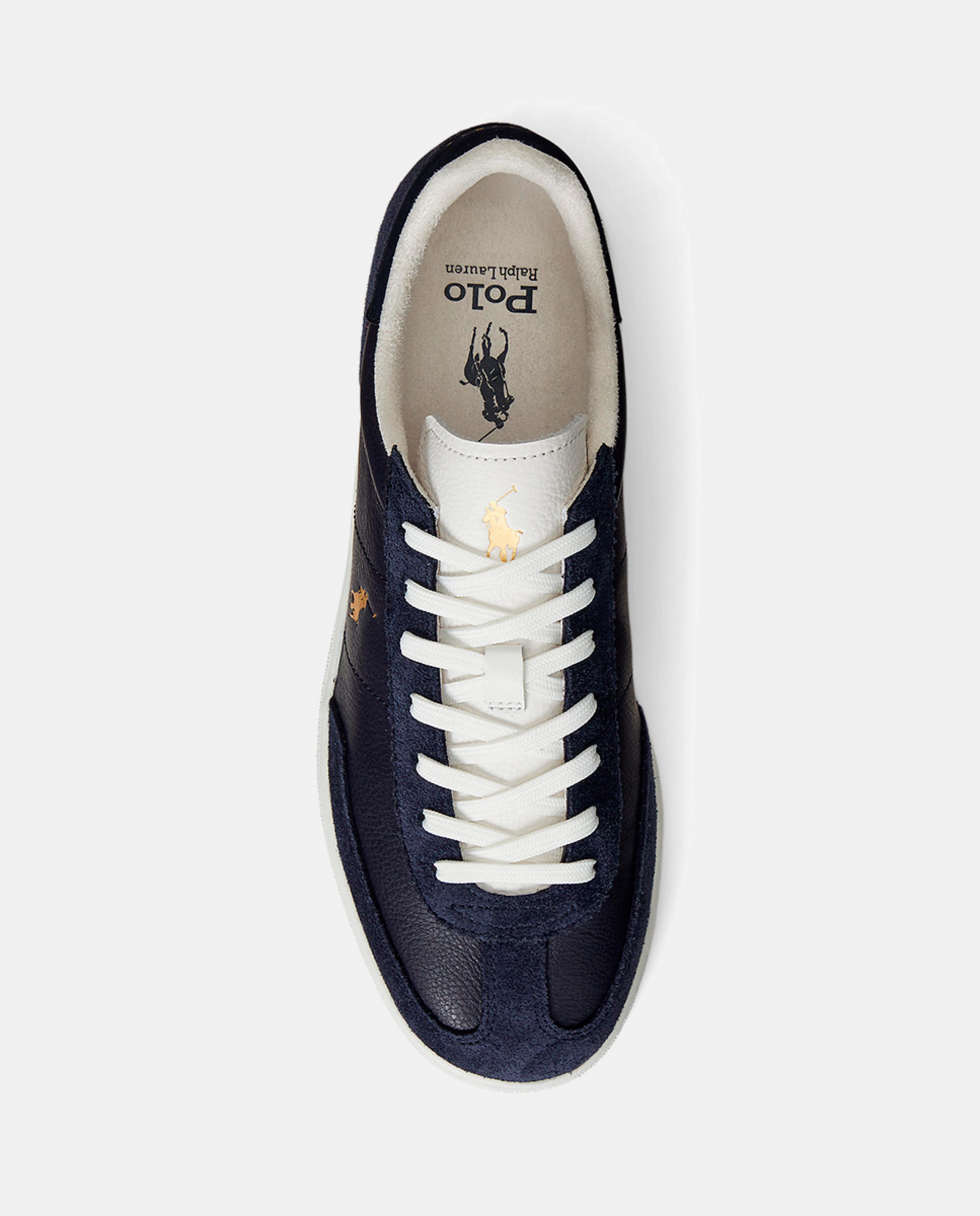 Sapatilhas Baixas Bedford em Pele Azul-marinho-8