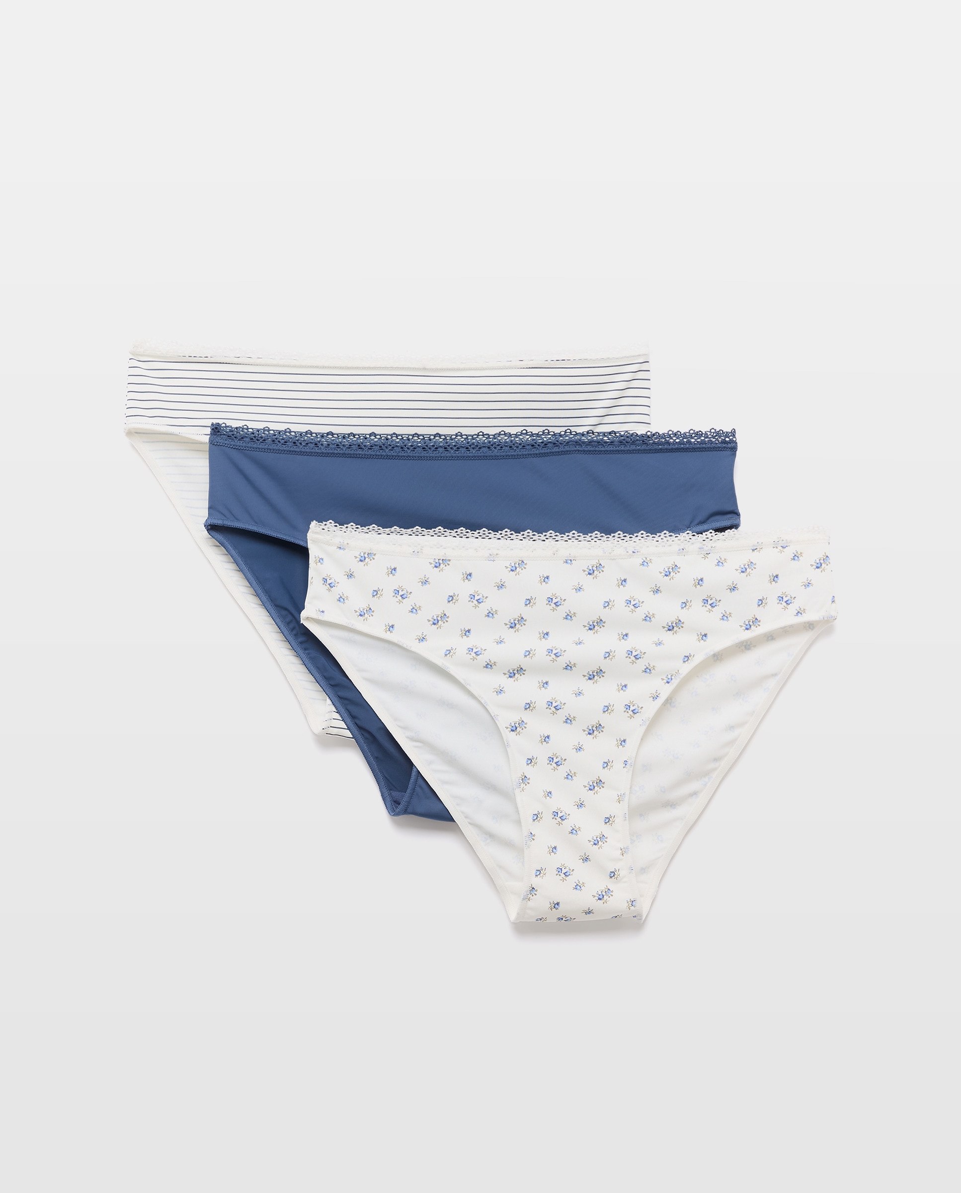 Pack de 3 Cuecas com Detalhe de Elástico Azul-marinho-3