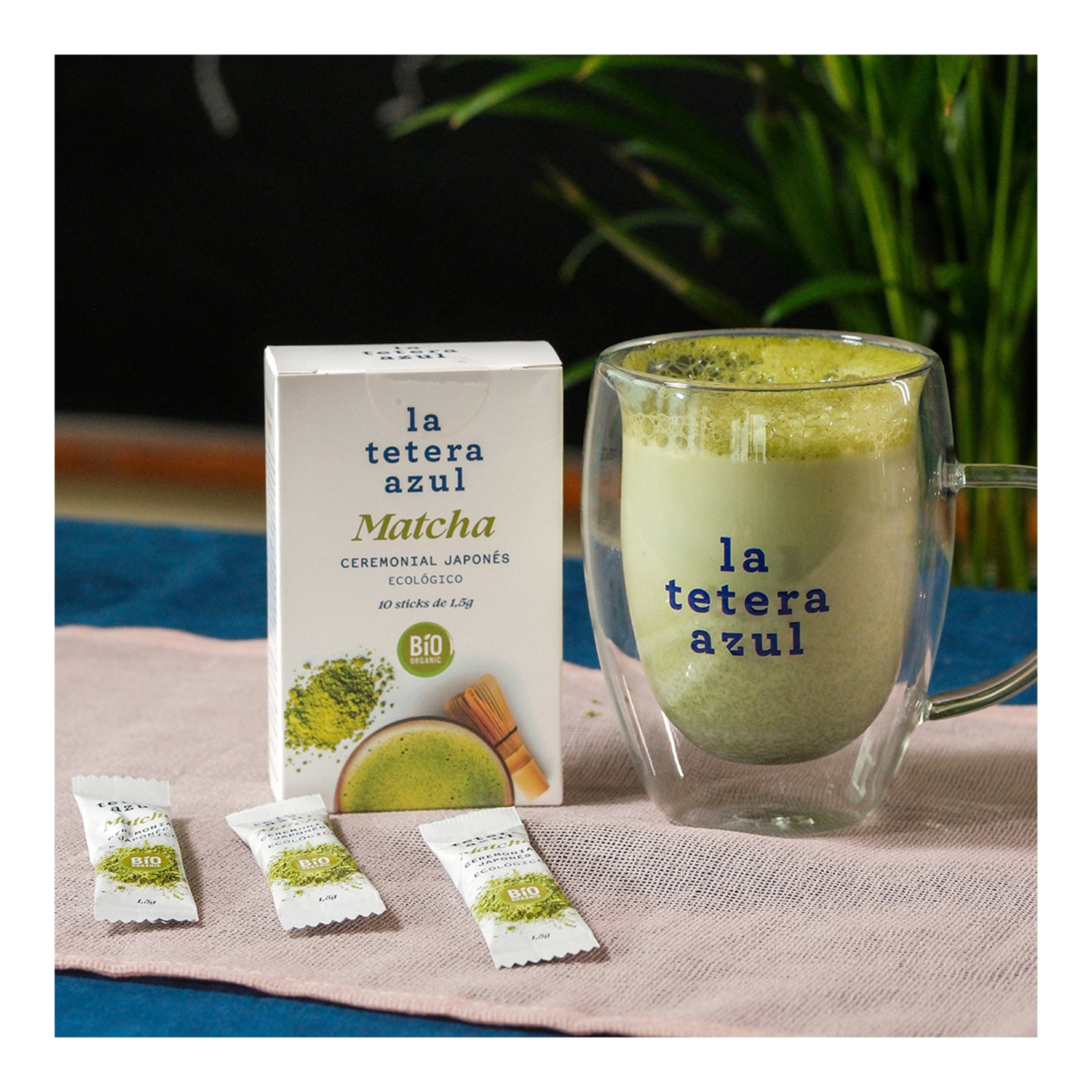 Té matcha ceremonial japonés ecológico La tetera azul 3