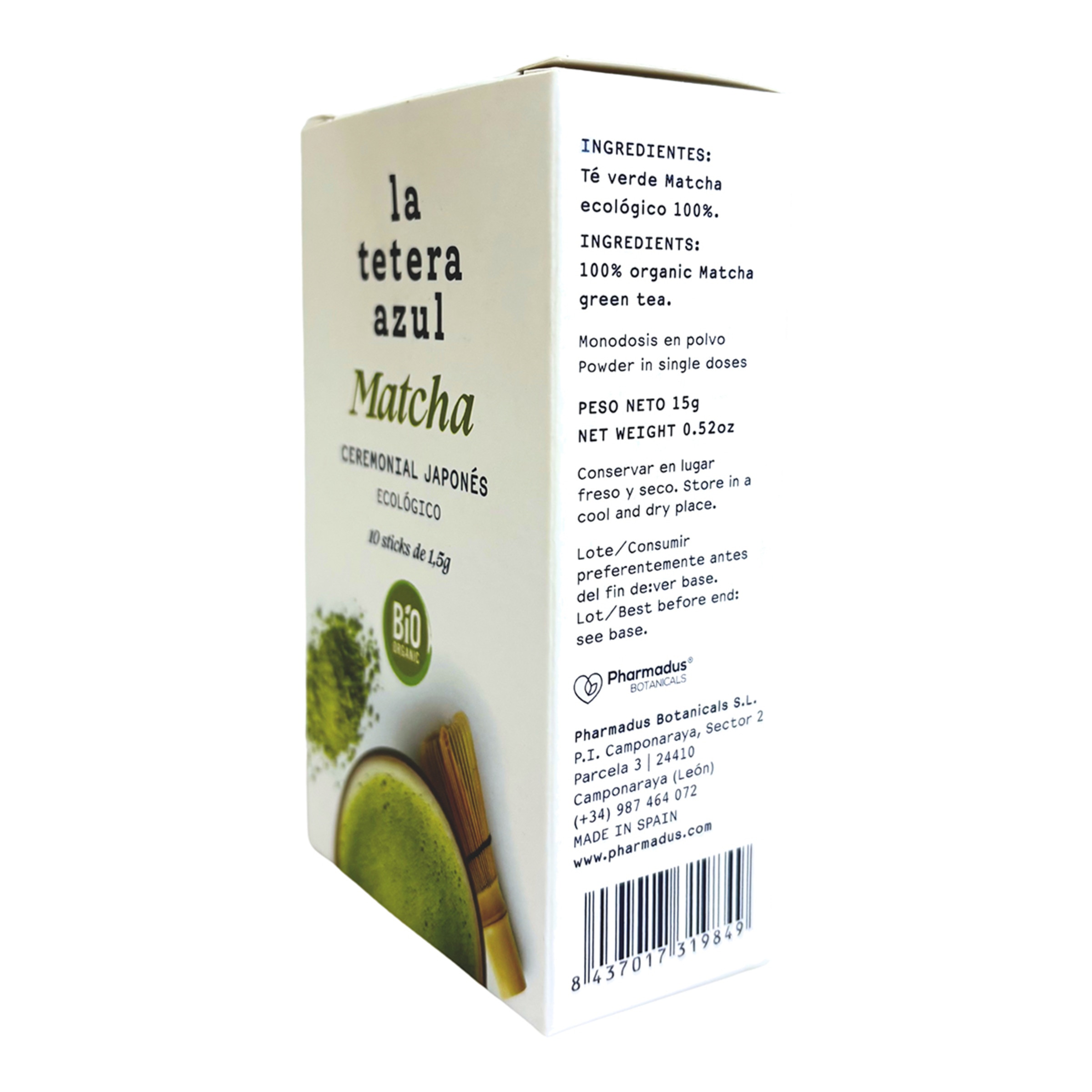 Té matcha ceremonial japonés ecológico La tetera azul 2