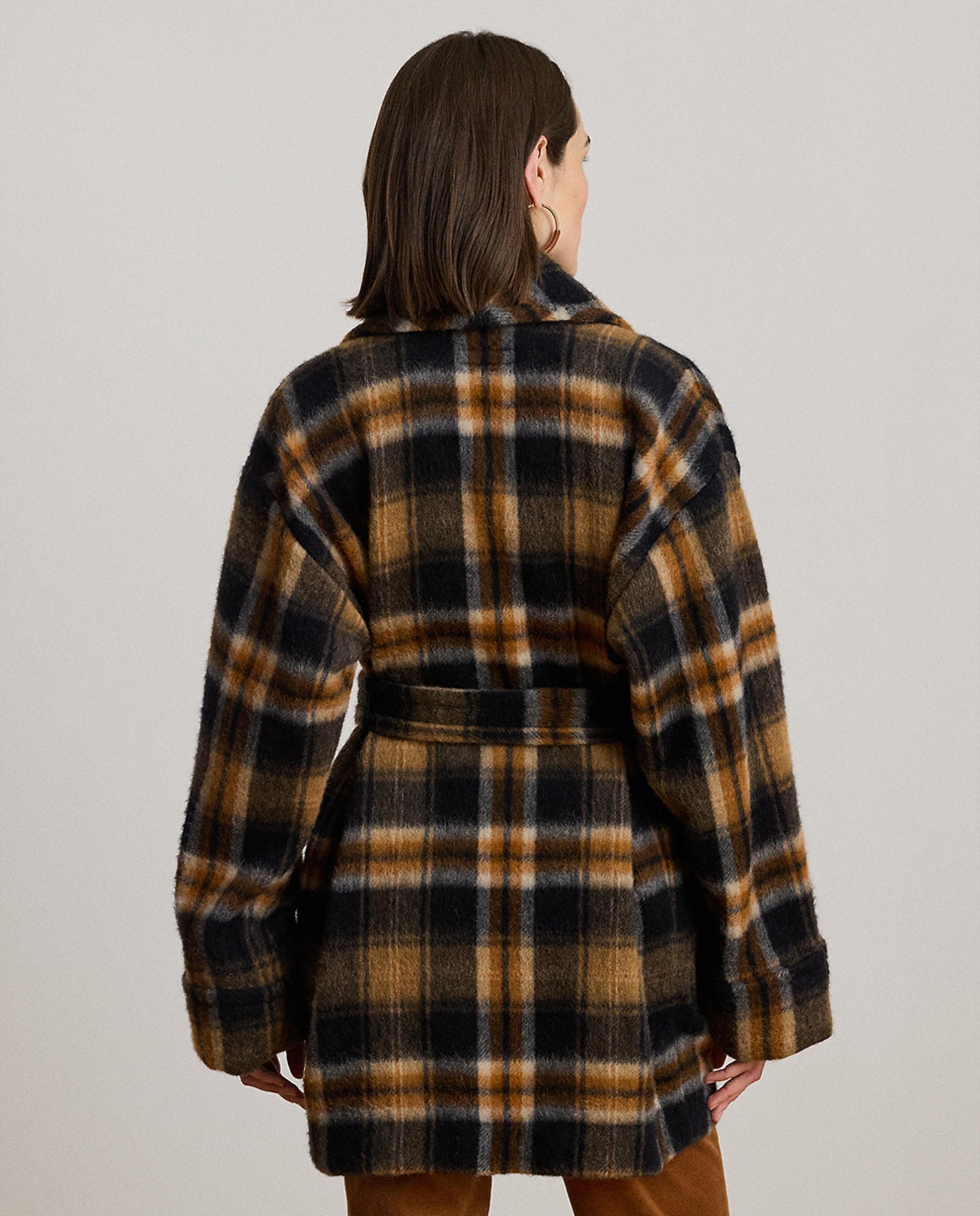 Sobretudo de Pano Cruzado com Cinto Multicolor-3