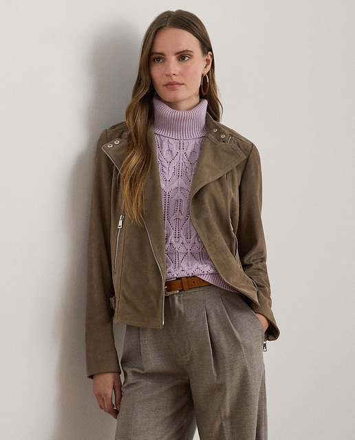 Imagem 0 de Casaco Tipo Biker de Camurça