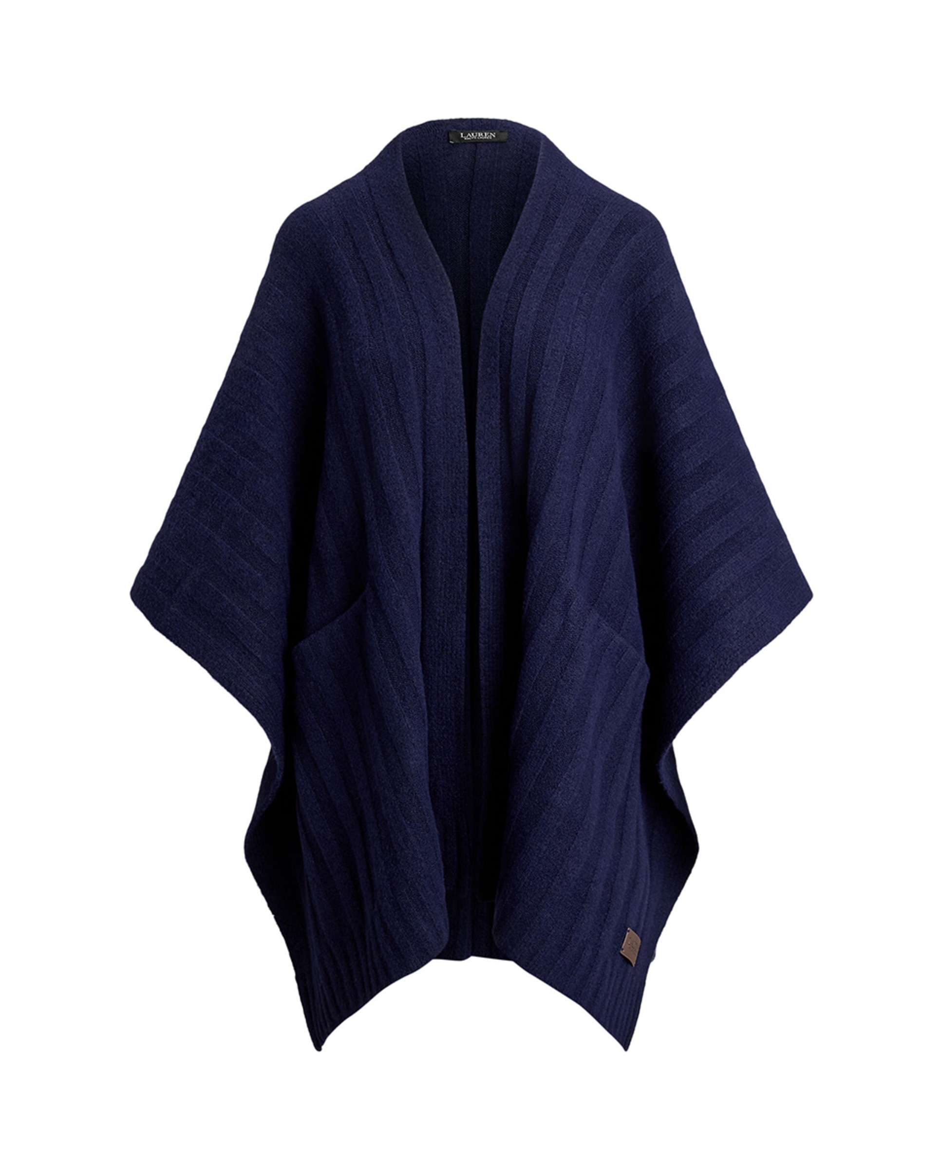 Poncho Canelado com Bolsos Azul-marinho-5