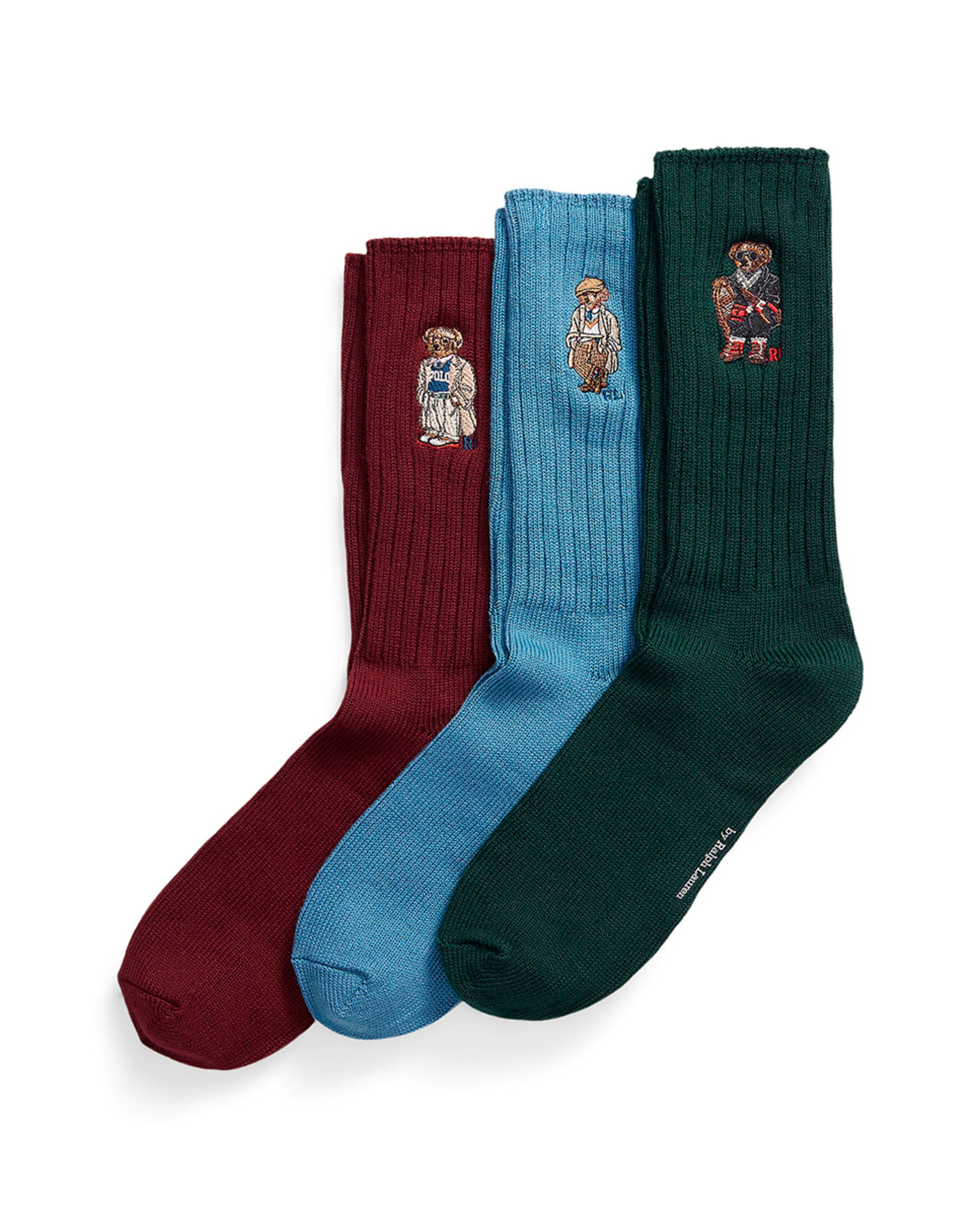 Pack de 3 Pares de Meias Curtas com Polo Bear Multicolor-2
