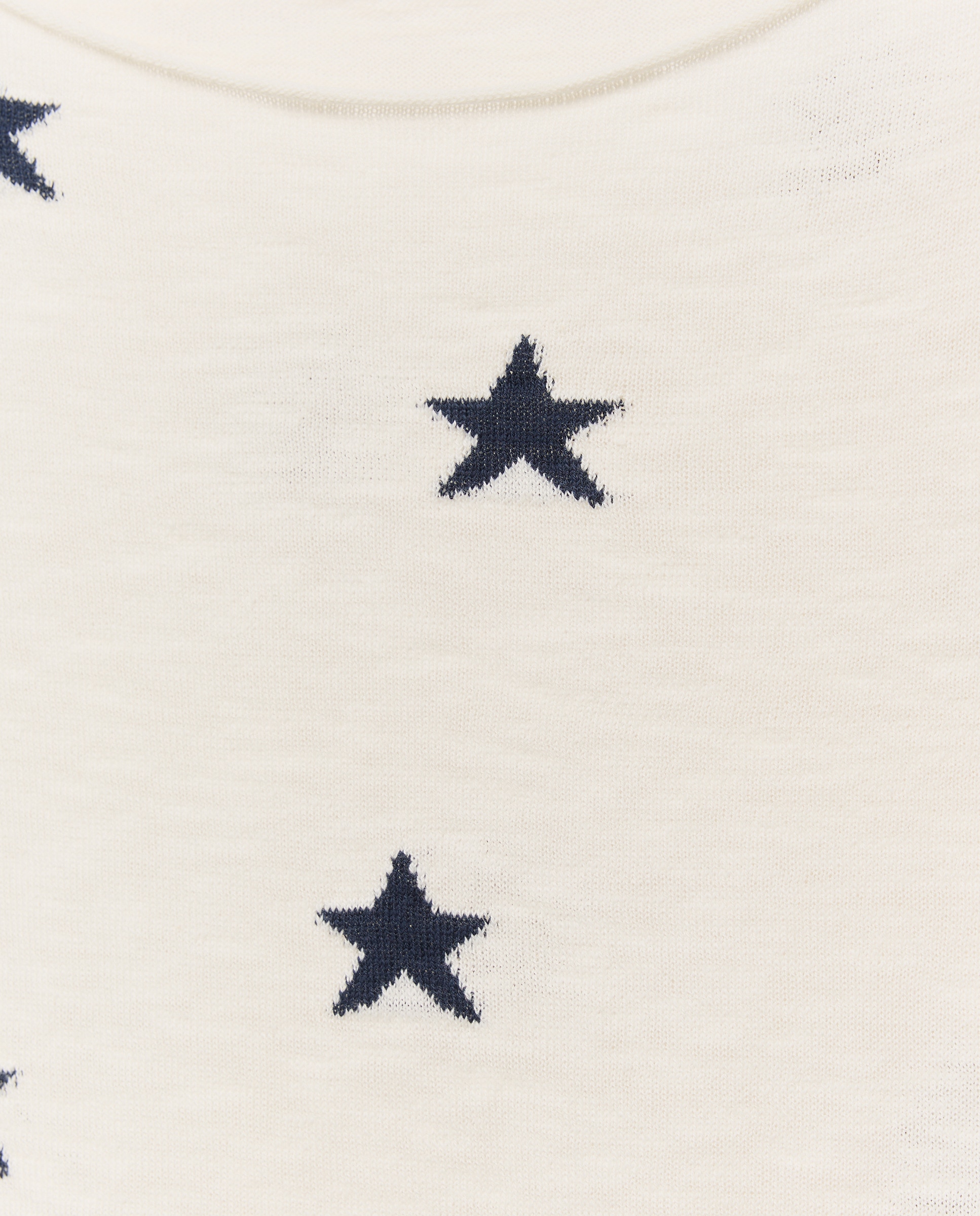 Camisola de Malha de Manga Comprida e Decote Redondo Branco-6