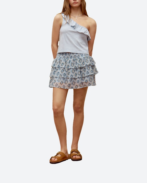 Imagen 0 de Falda corta chiffon volantes