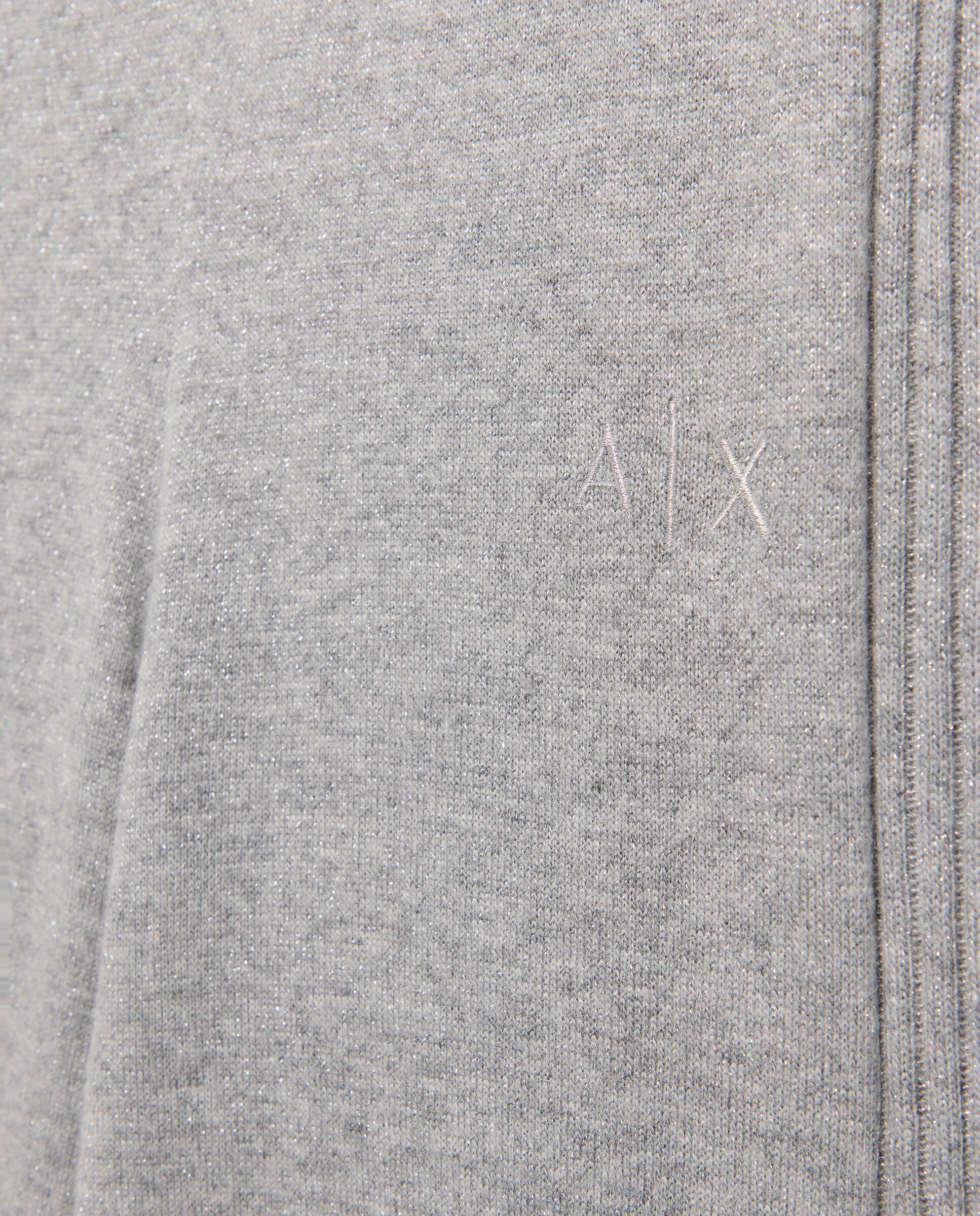 Calças de Malha de Perna Larga Cinzento-5