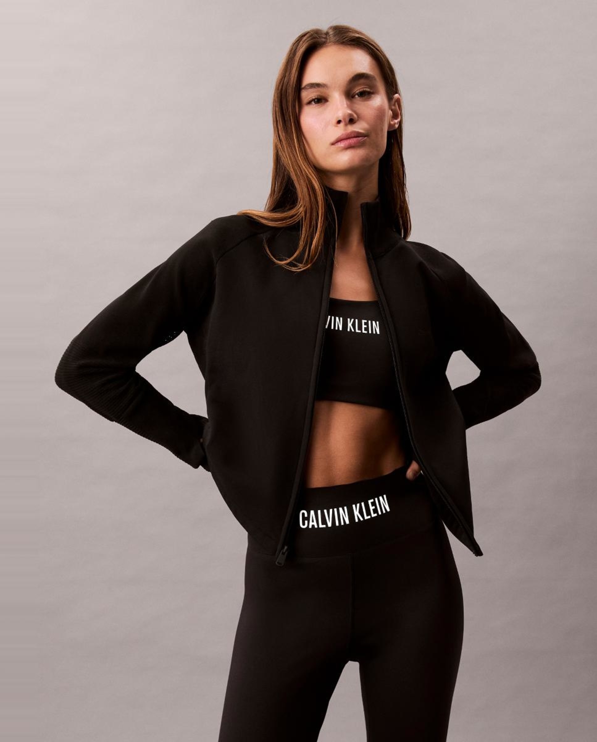 Camisola de Malha Desportiva com Fecho de Correr Tech/Ski Preto-3