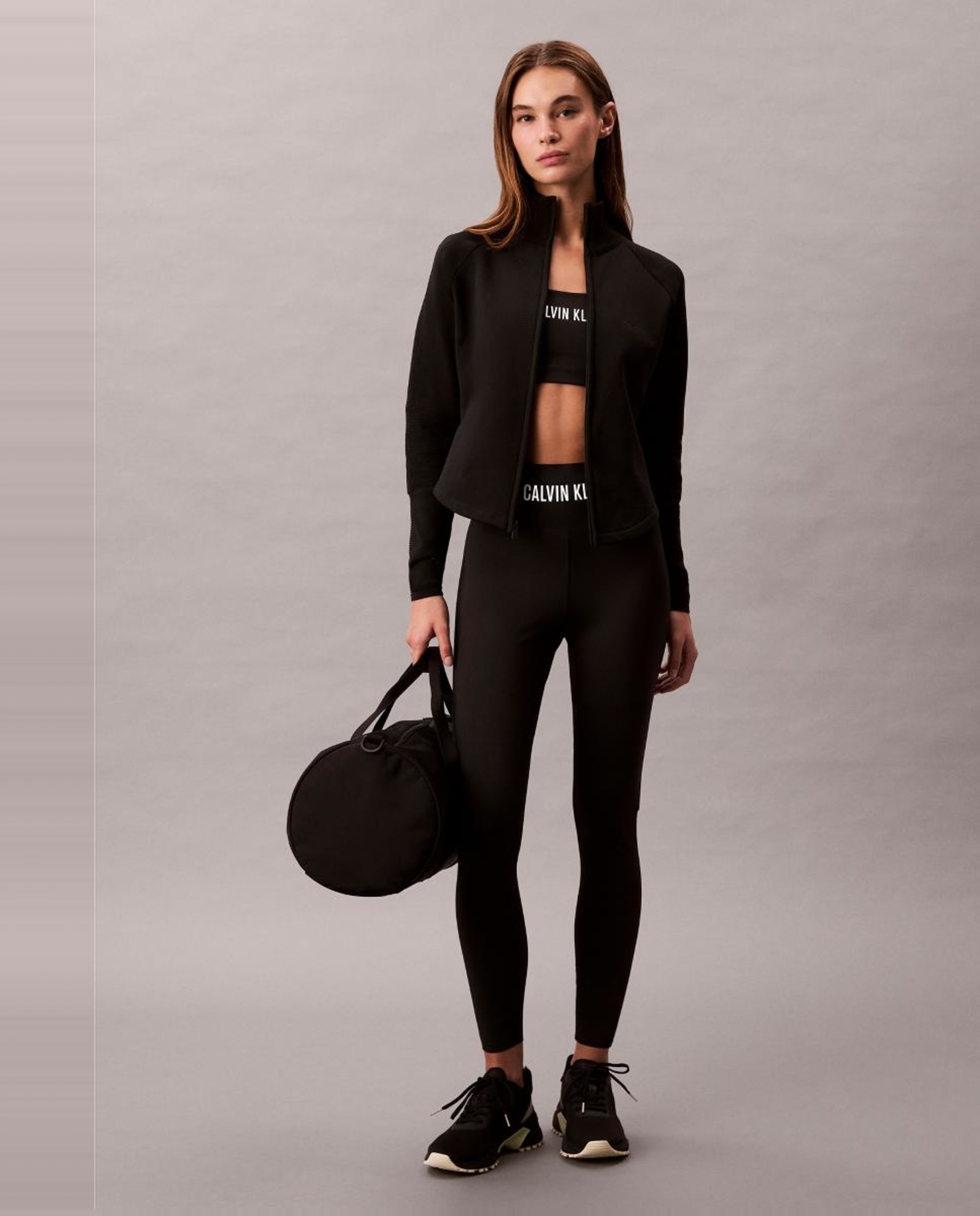 Camisola de Malha Desportiva com Fecho de Correr Tech/Ski Preto-2