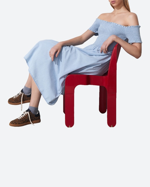 Imagen 0 de Vestido vaquero largo con gomas