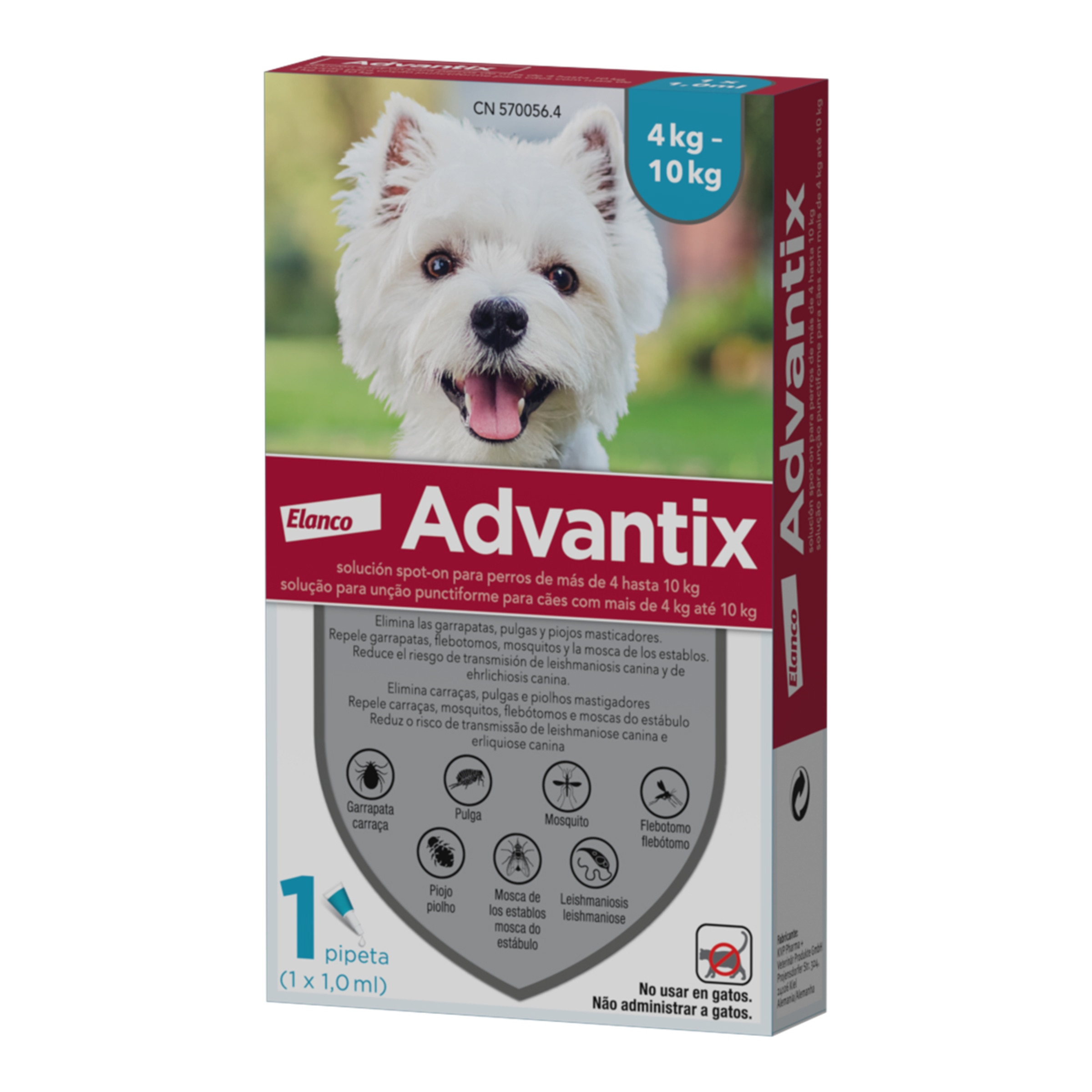 Imagen 0 de Pipeta Bayer Advantix para perros de 4 a 10 Kg