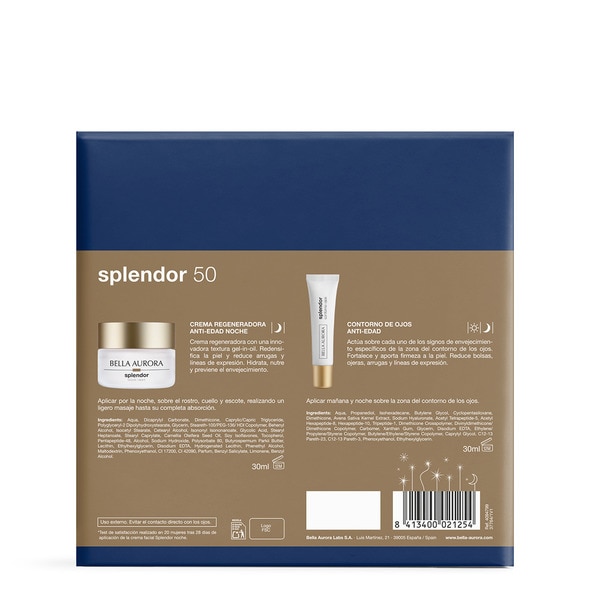 Splendor 50 gift set with anti-ageing night cream jar 30 ml + anti-ageing eye contour 15 ml dispenser