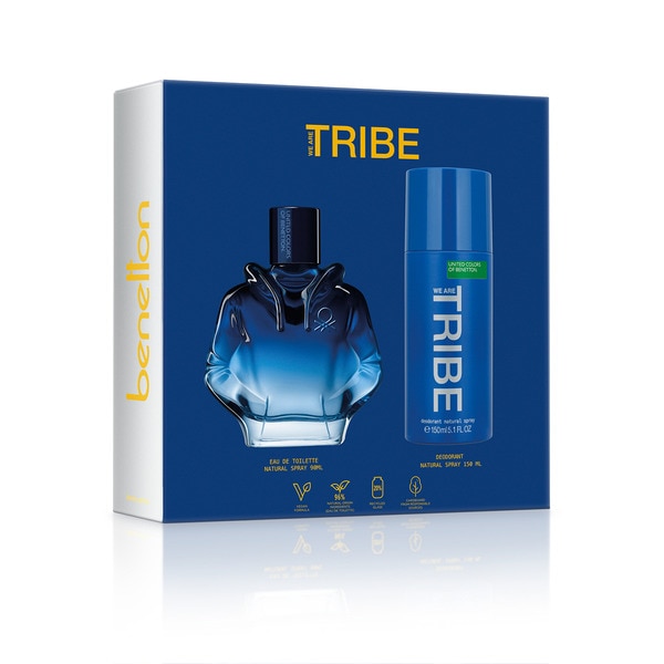 Tribe estuche estuche eau de toilette masculina natural spray 90 ml + desodorante natural spray 150 ml