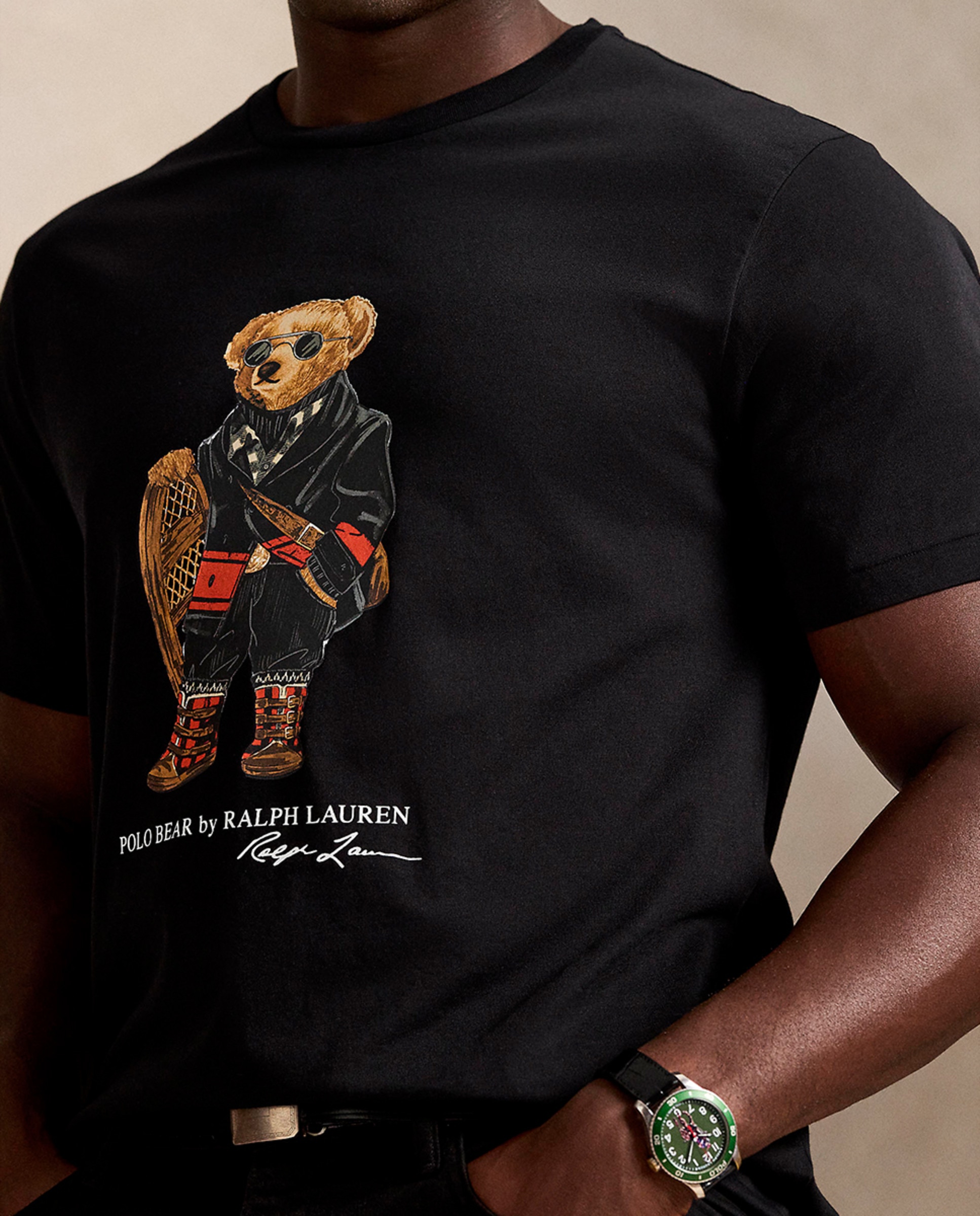 Camisola de Malha Tamanhos Grandes com Polo Bear e em Jersey Preto-4