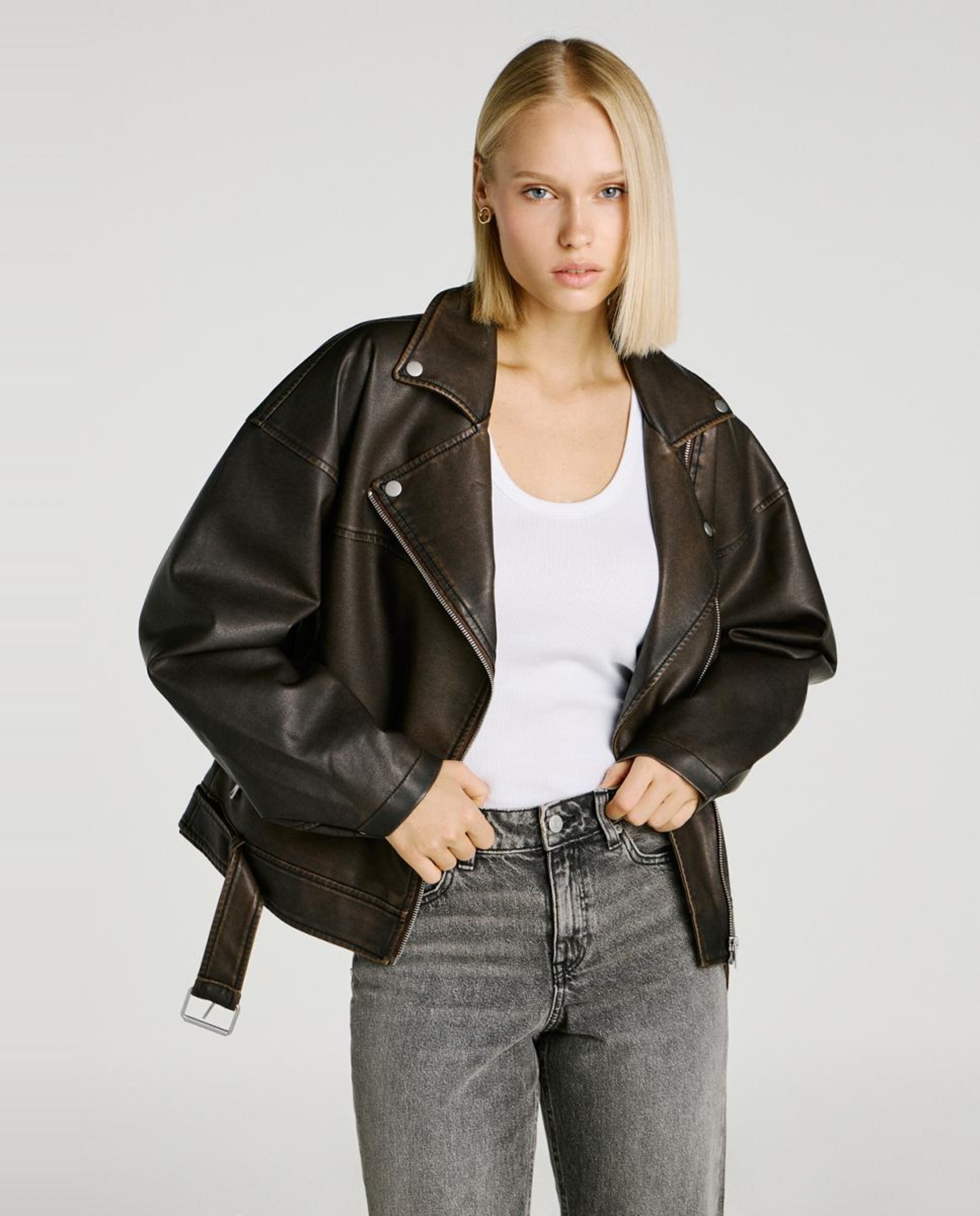 Imagem 0 de Blusão Biker com Fecho de Correr Cruzado