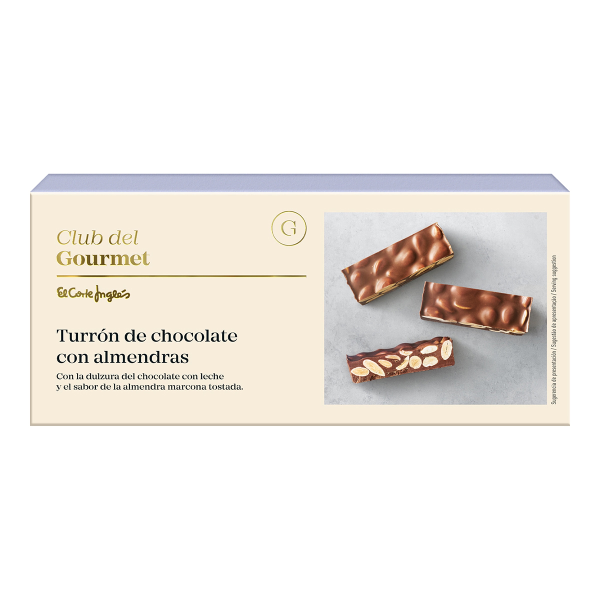 Imagen 0 de Turrón de chocolate con leche y almendras Club del Gourmet