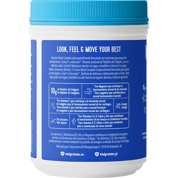 Aktiv-Kollagen Complex Zitronengeschmack Pulver Topf 357 g mit Hyaluronsäure, Vitamin B6, B2, C und D, Calcium, Magnesium und Zink