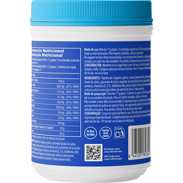 Aktiv-Kollagen Complex Zitronengeschmack Pulver Topf 357 g mit Hyaluronsäure, Vitamin B6, B2, C und D, Calcium, Magnesium und Zink