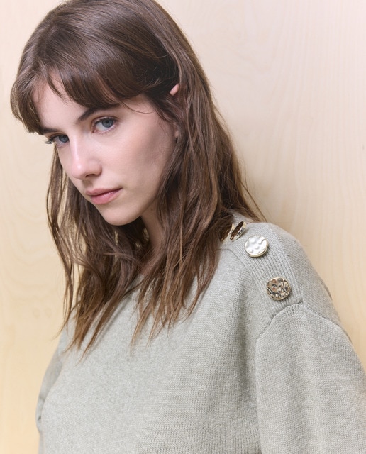 Imagen 0 de Jersey liso con botones de mujer