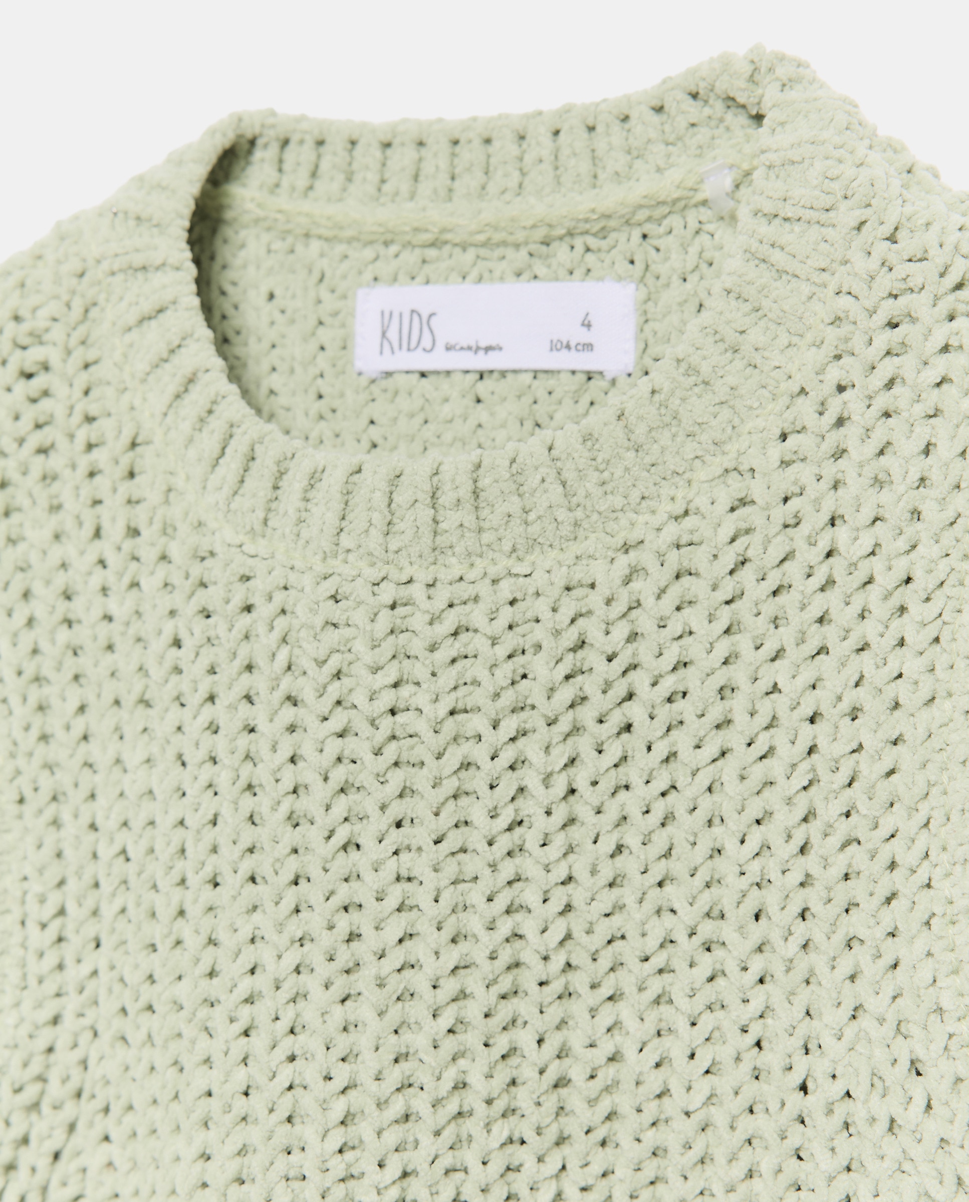 Colete de Chenille com Bolsos Verde-5