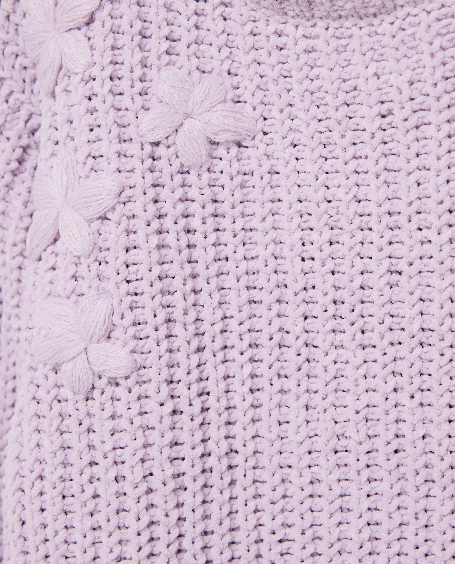 Camisola de Malha Chenille com Bordados de Estrelas a Condizer Kids El Corte Inglés 282 Malva-5