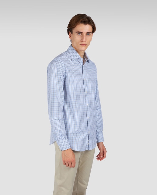 Imagen 0 de Camisa de hombre manga larga cuadro multicolor