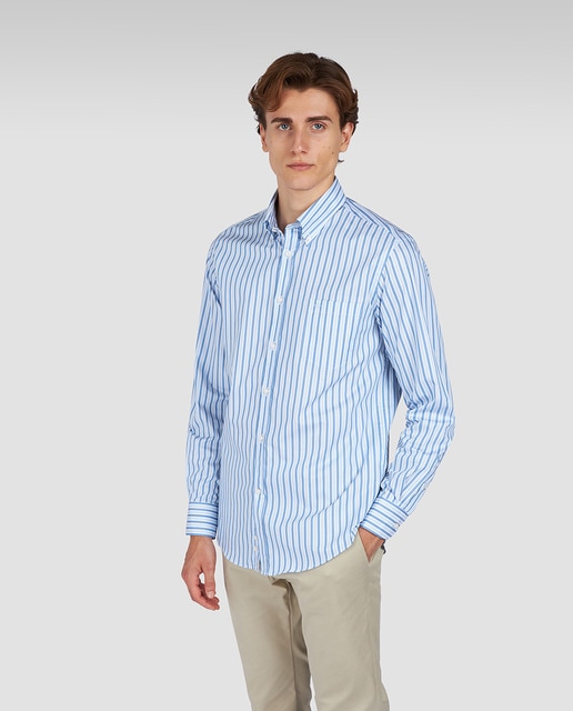 Imagen 0 de Camisa de hombre manga larga bolsillo pecho rayas