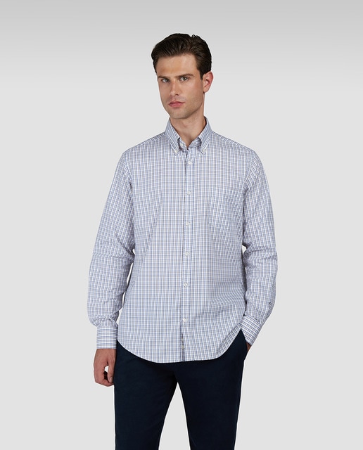 Imagen 0 de Camisa de hombre manga larga cuadros bolsillo pecho