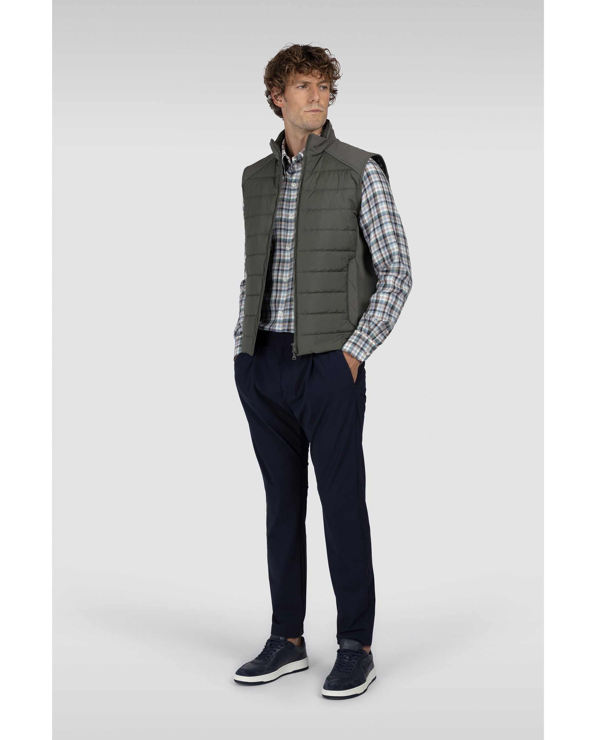 Camisa aos Quadrados com Manga Comprida - Multicolor Castanho-6