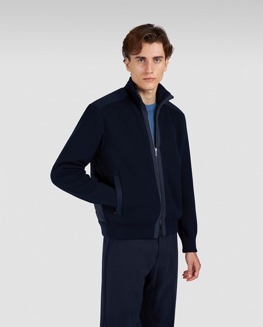 Imagem 0 de Cardigan Canelado de Lã com Bolsos Laterais