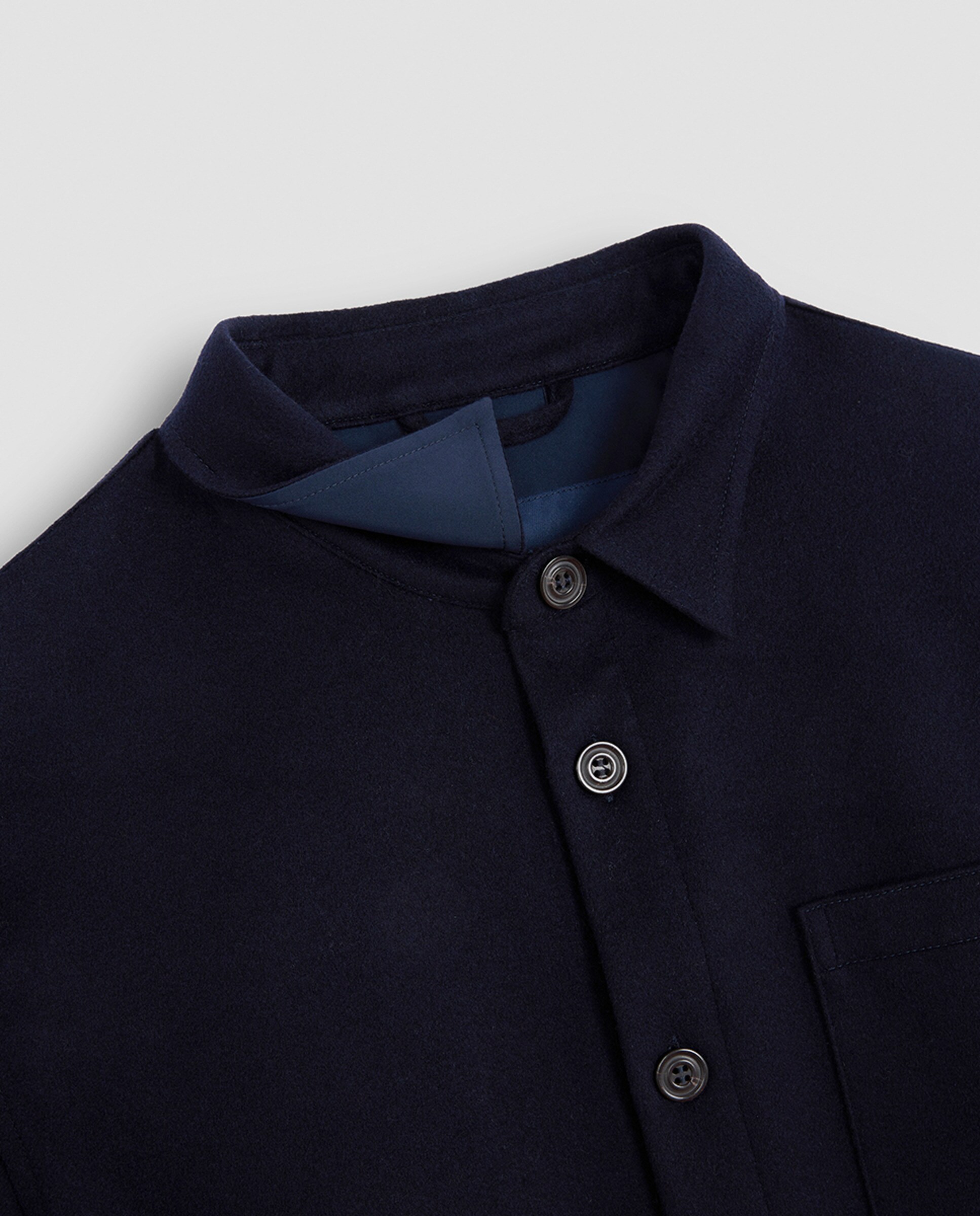 Sobrecamisa de Caxemira com Bolso no Peito Azul-marinho-8