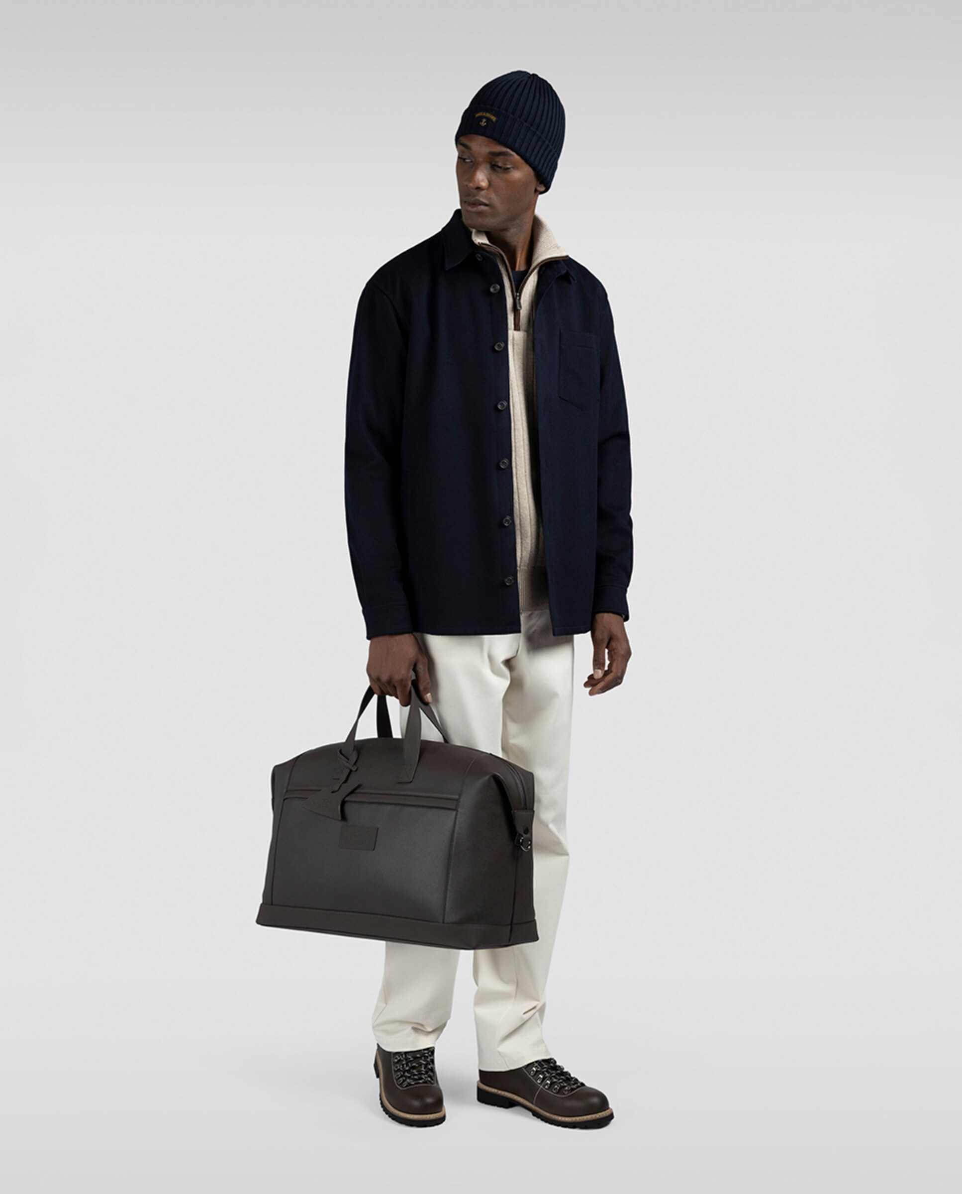 Sobrecamisa de Caxemira com Bolso no Peito Azul-marinho-9