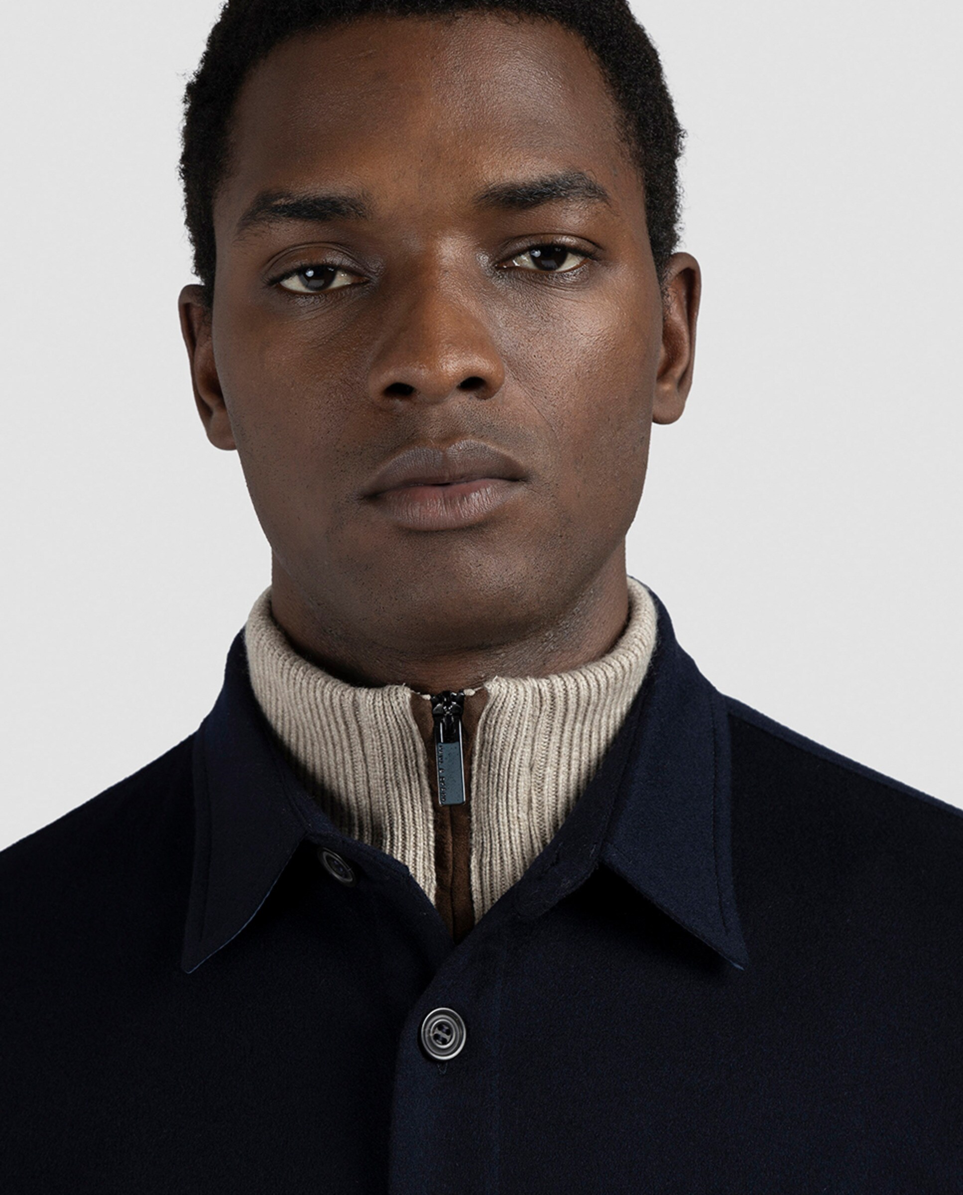 Sobrecamisa de Caxemira com Bolso no Peito Azul-marinho-3