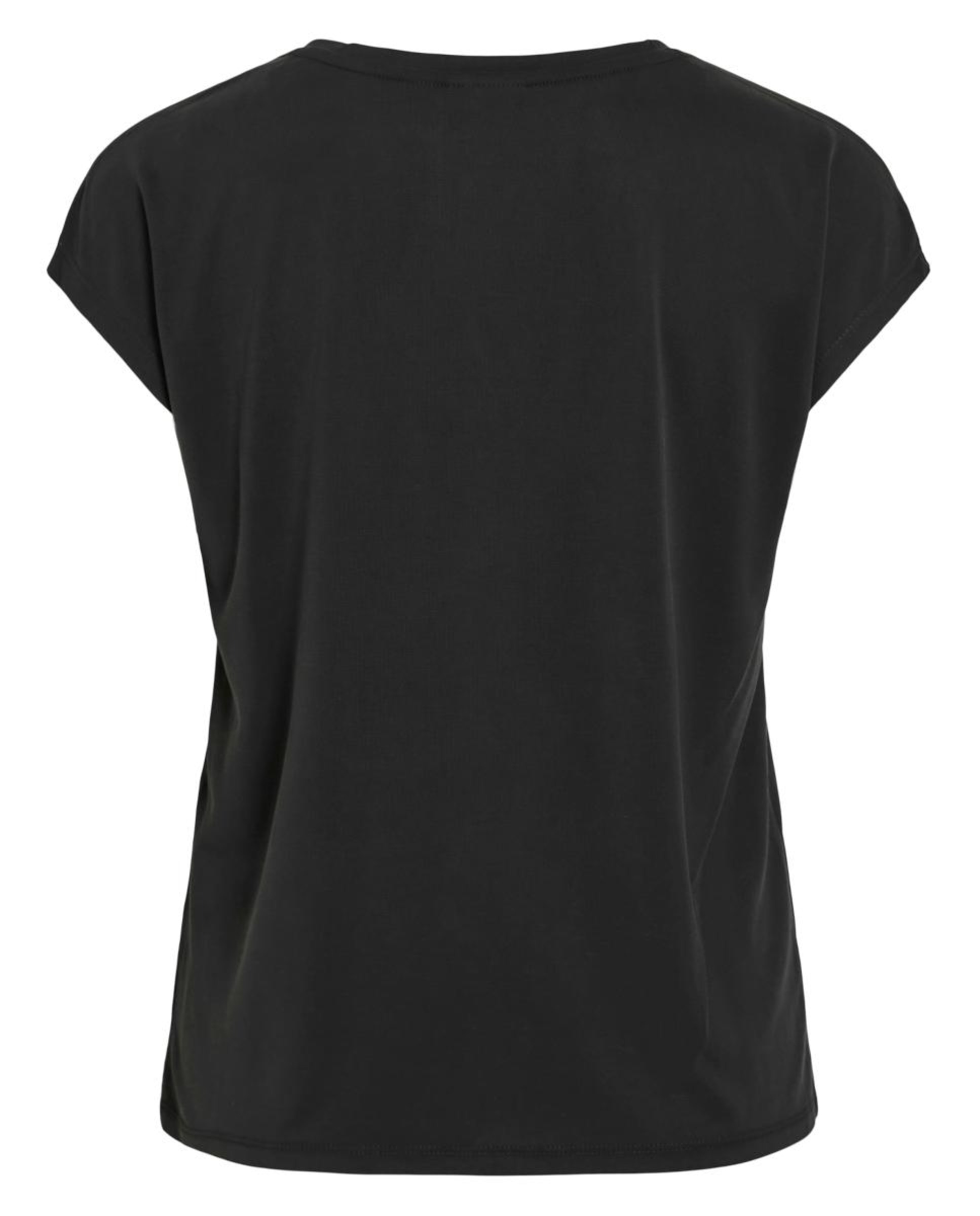 T-shirt com manga curta e decote em bico Preto-8